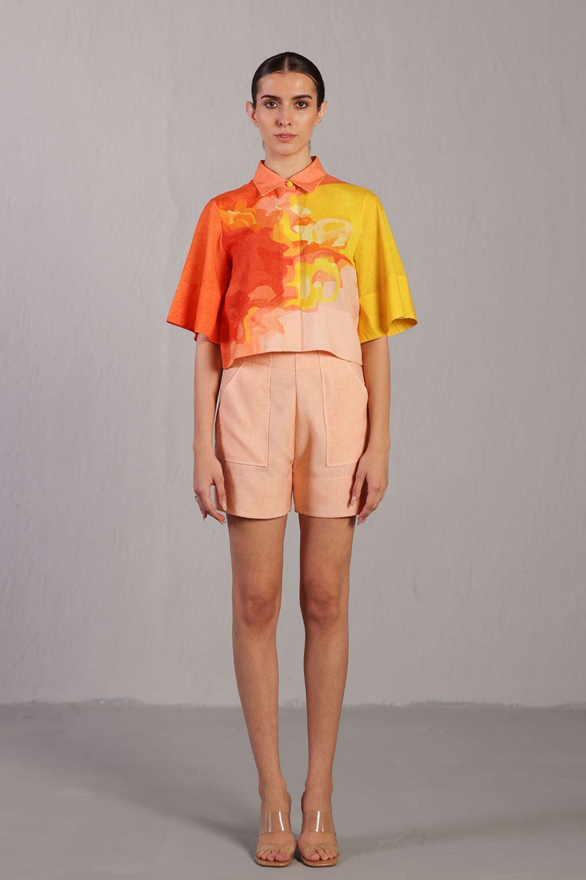 Orange and Yellow Shorts Set