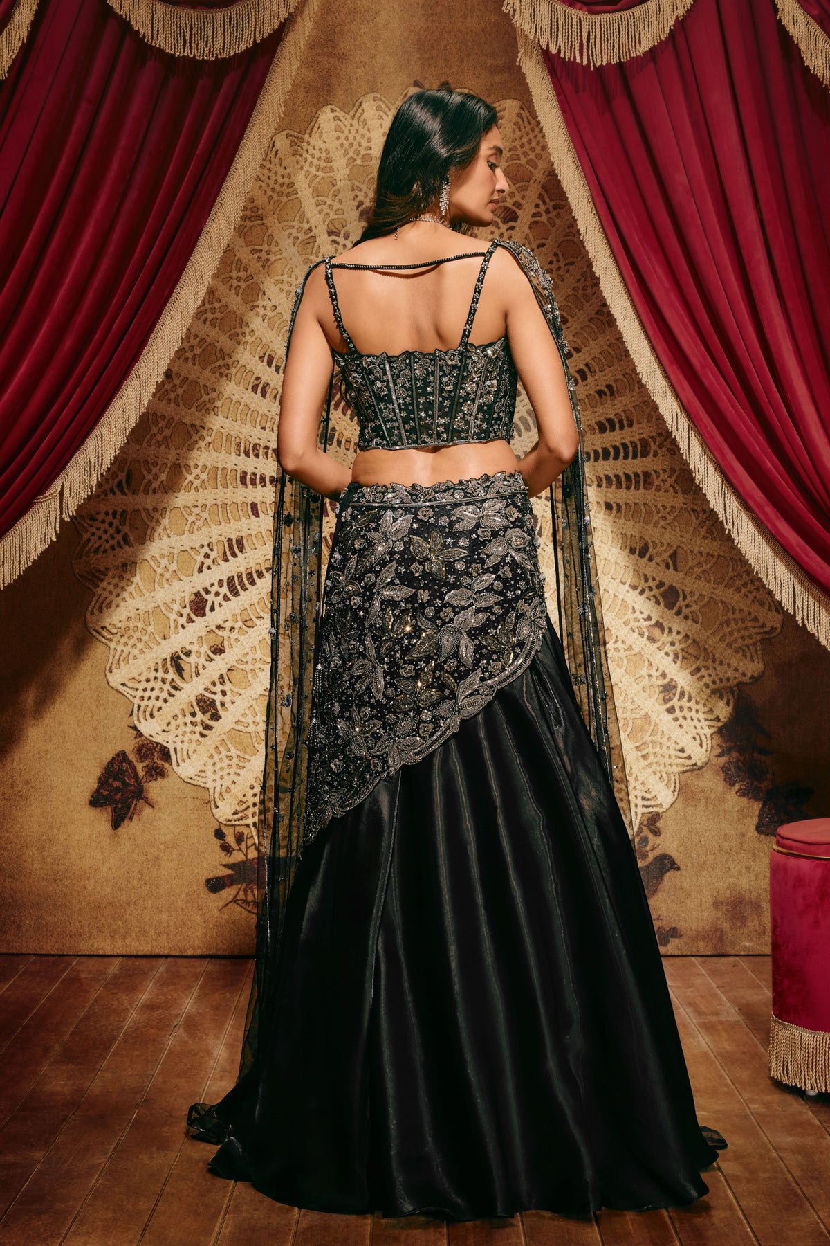 Prudence Black Lehenga Set