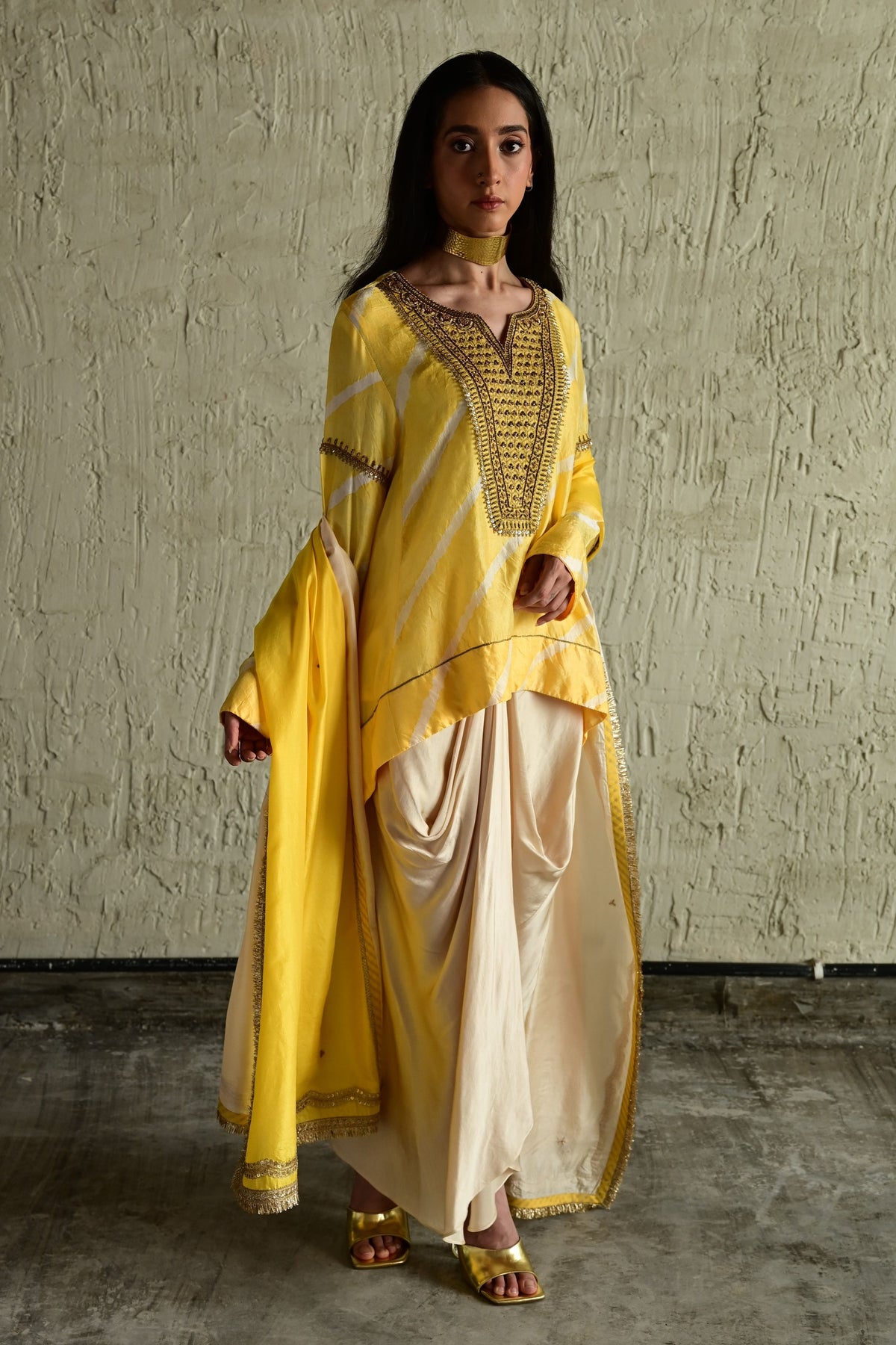 Yellow Leheriya Shabana Set