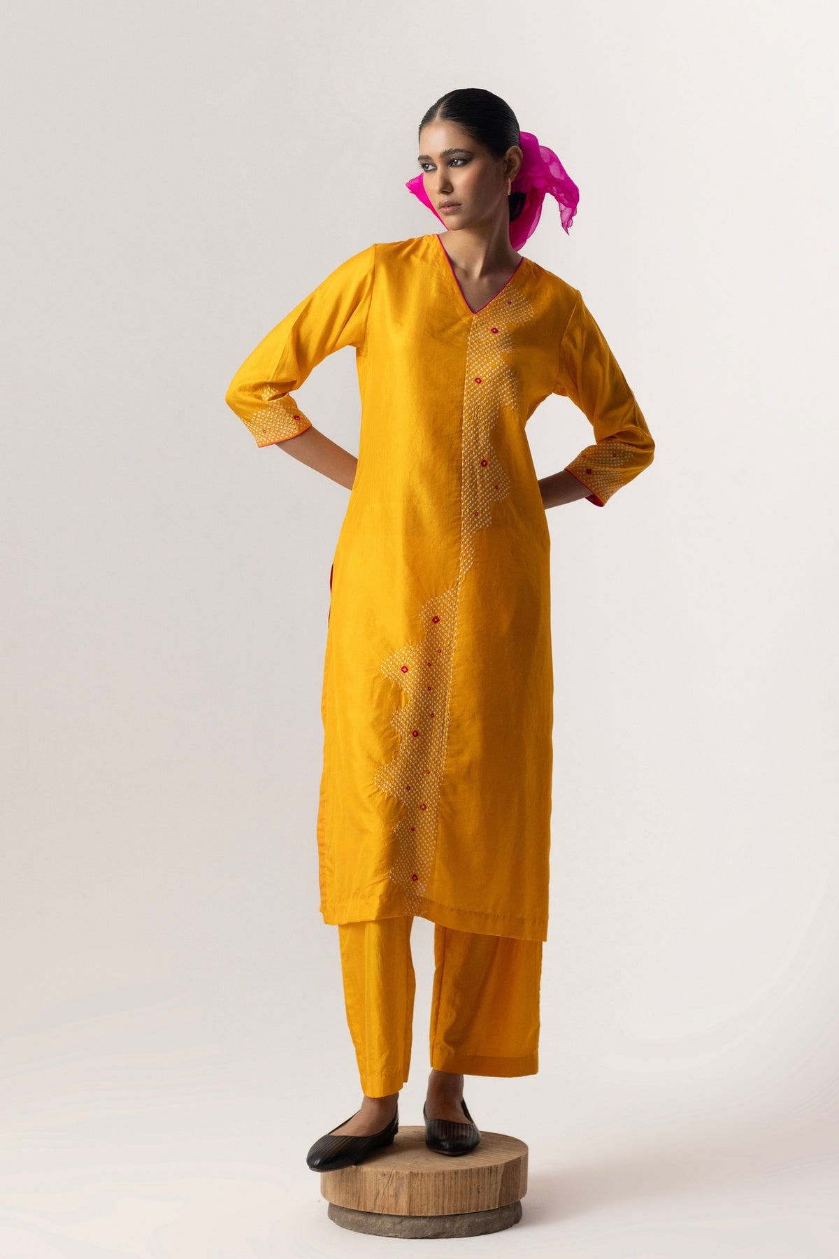 Yellow Rani Abstract Kurta Set