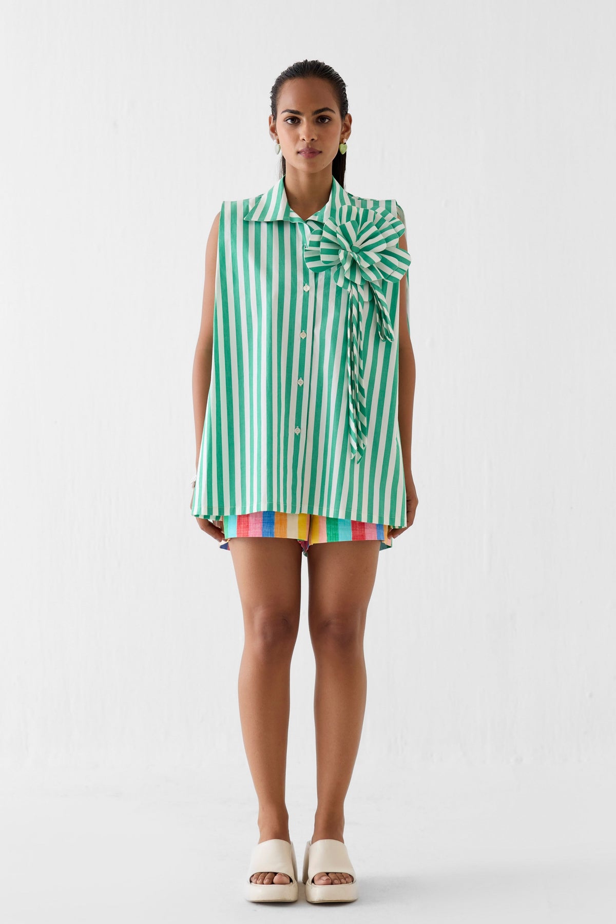 Mint Shirt With Flower