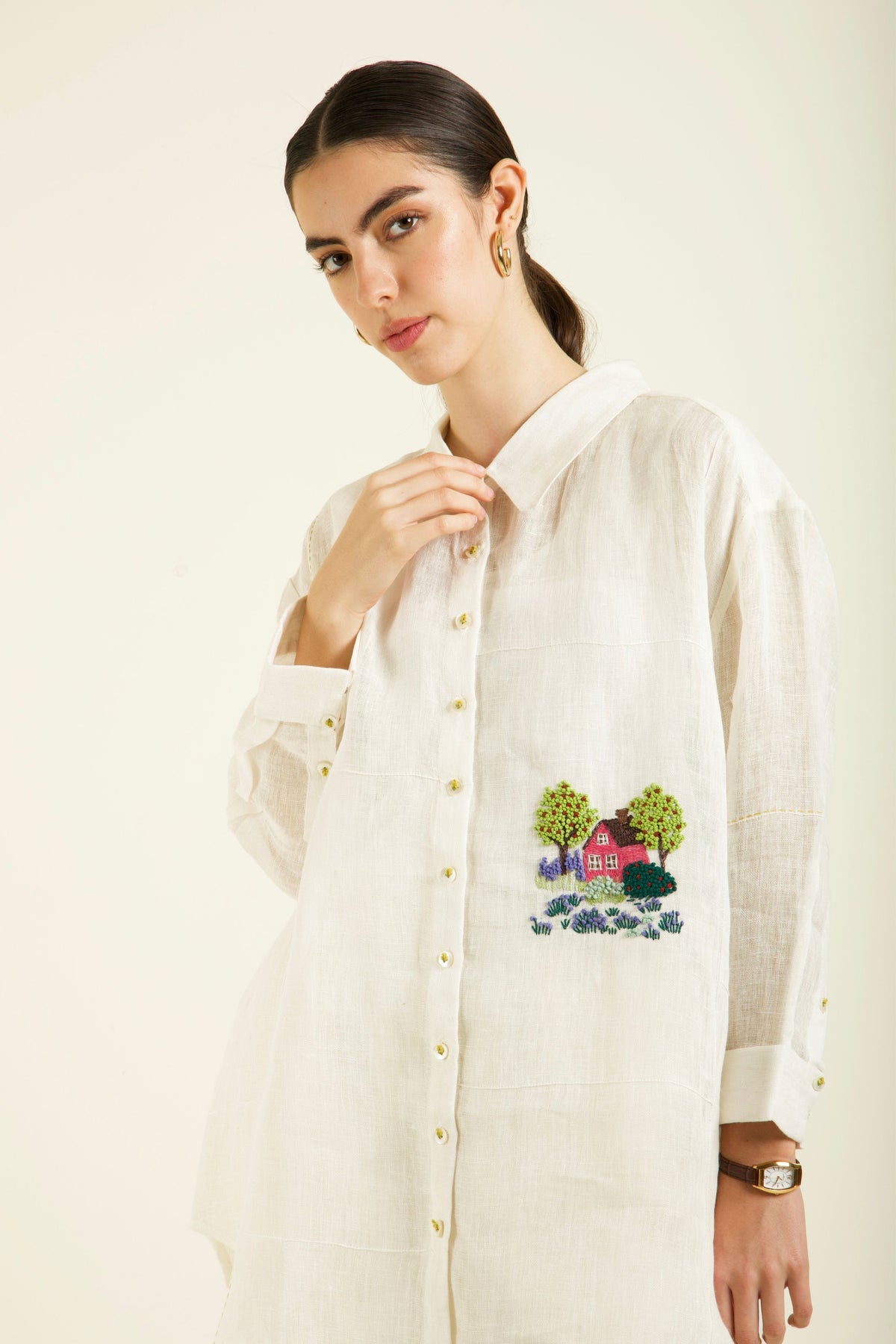 Ivory Embroidered Co-ord Set