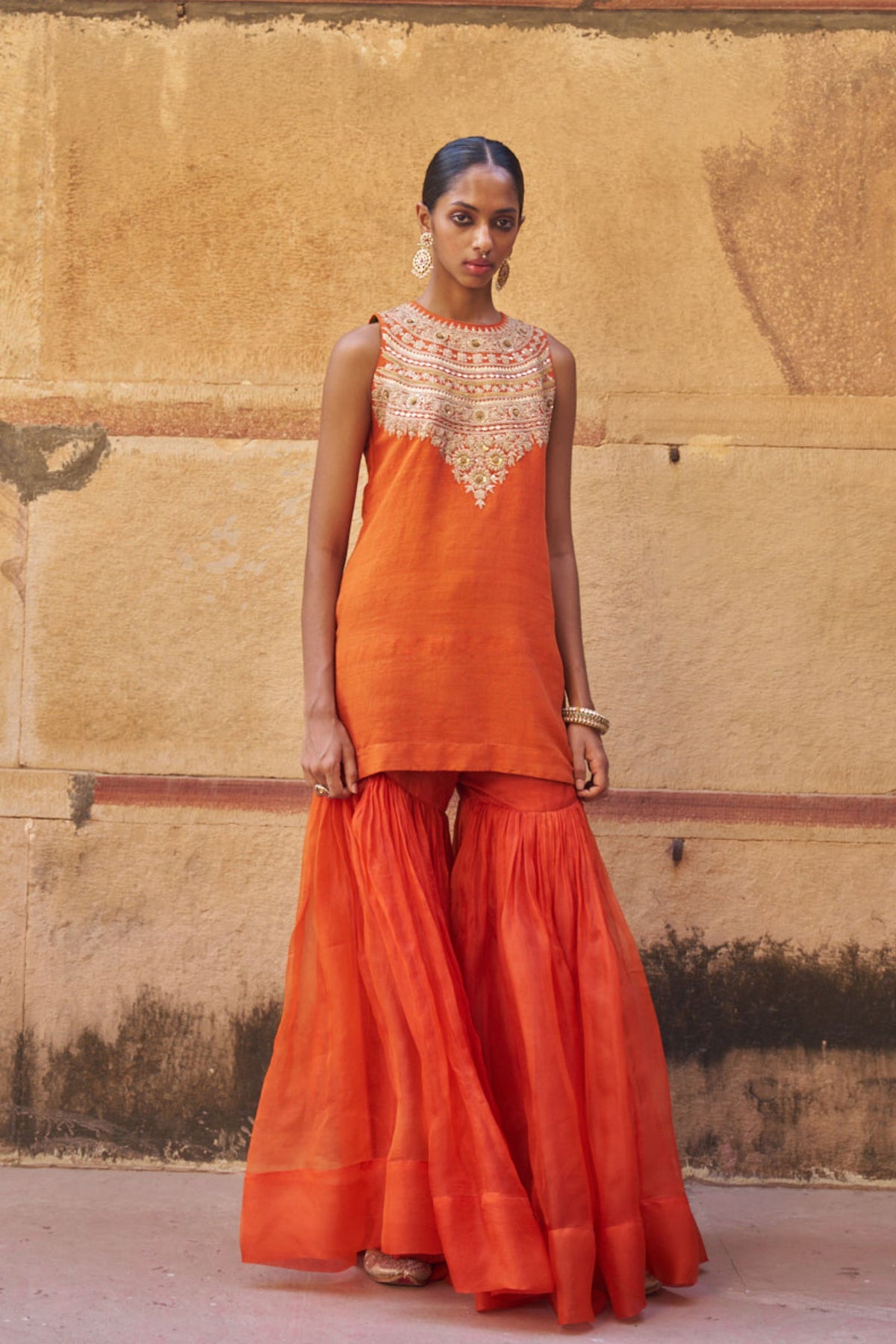 Kesariya Sharara Set