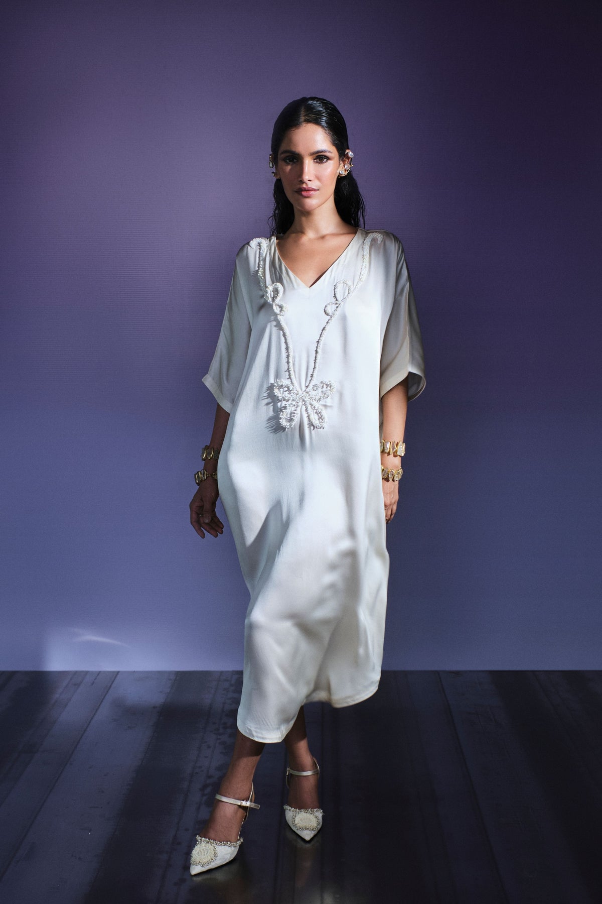 Short Cream Kaftan