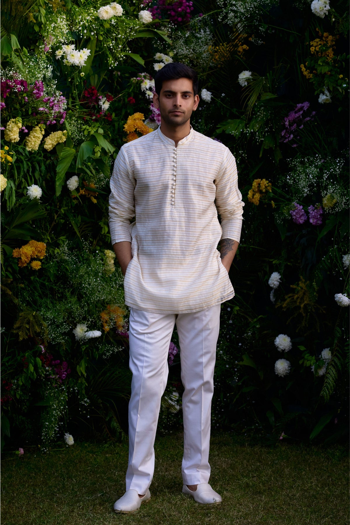 Pristine White Kurta Set With Jacket
