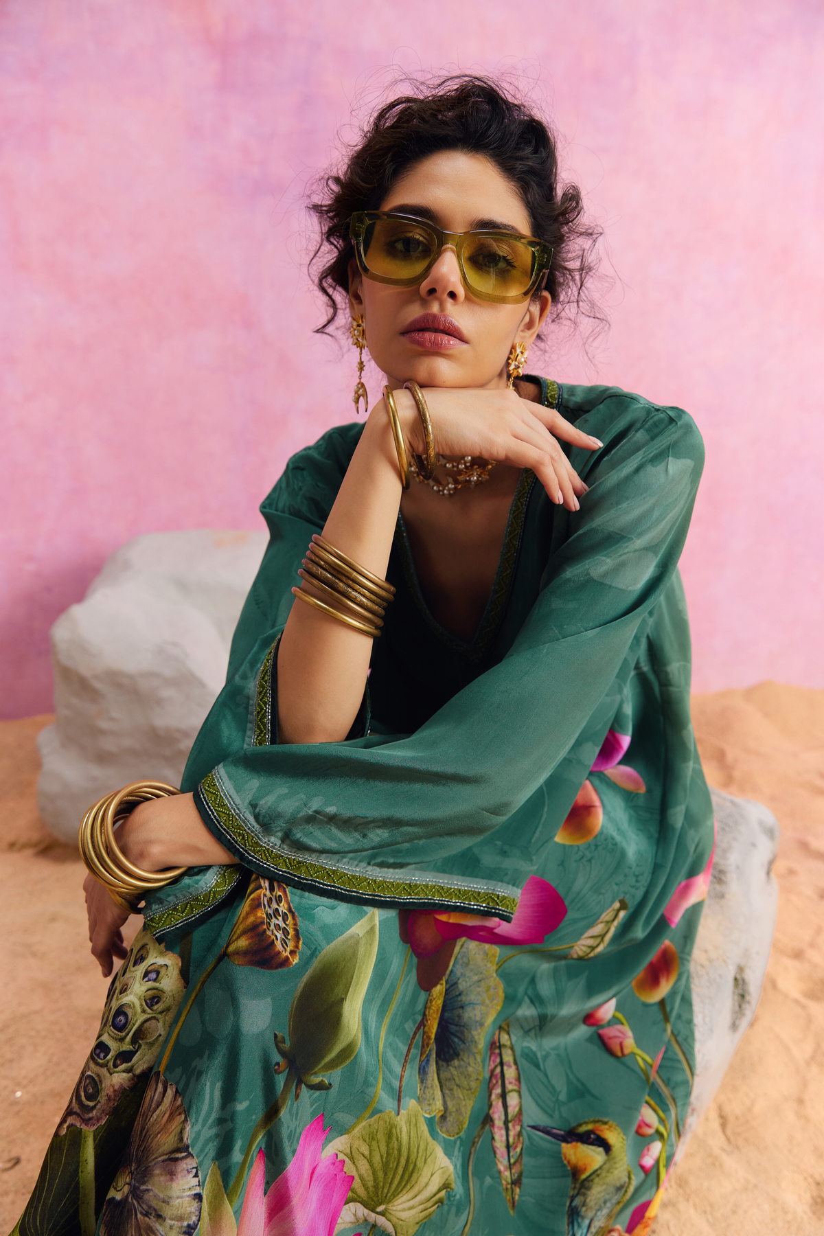 Green Luciana Kaftan Set