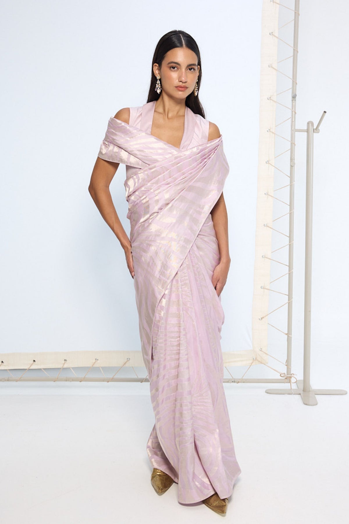 Handwoven Lilac Silk Saree