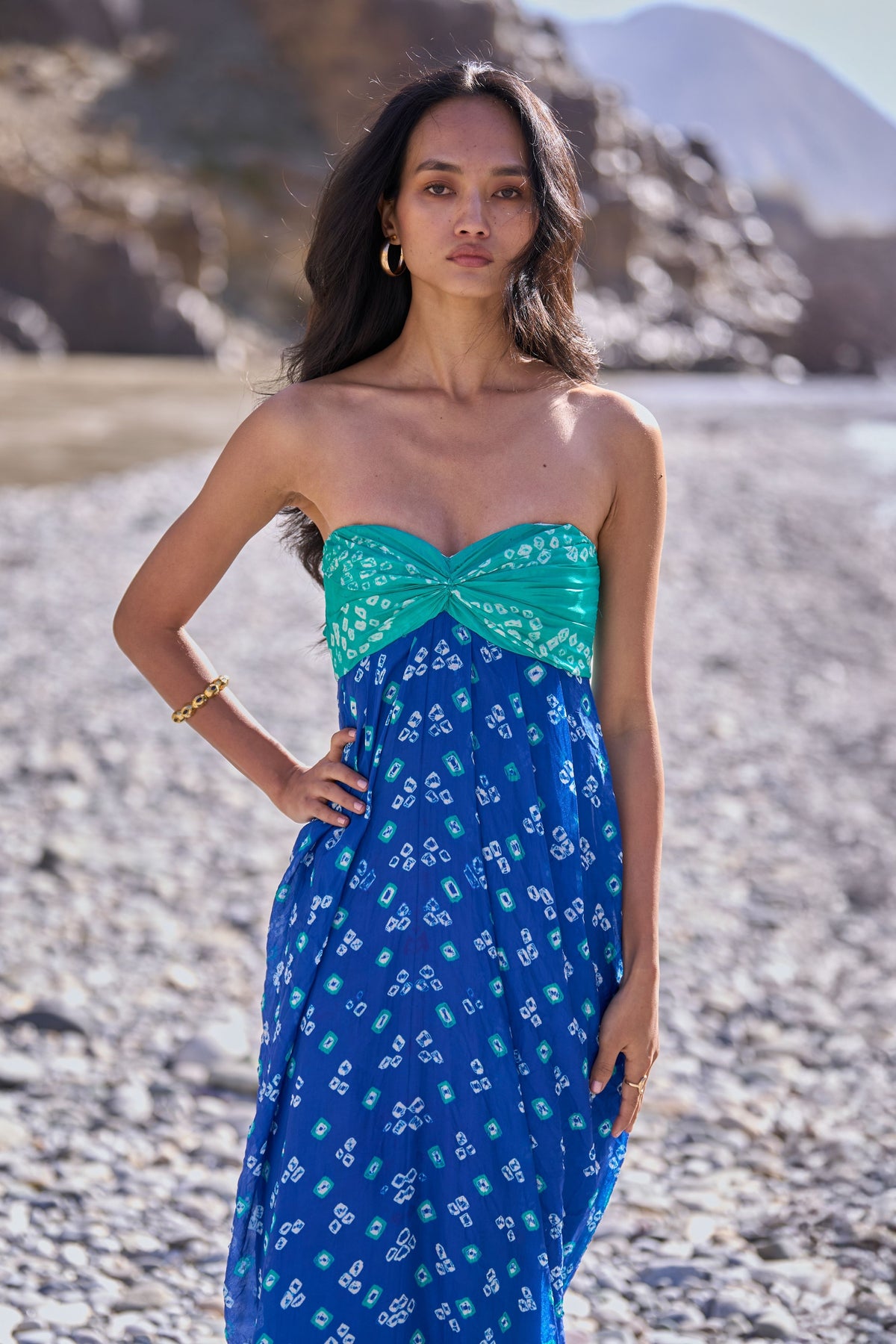 Bandhani Draped Dress