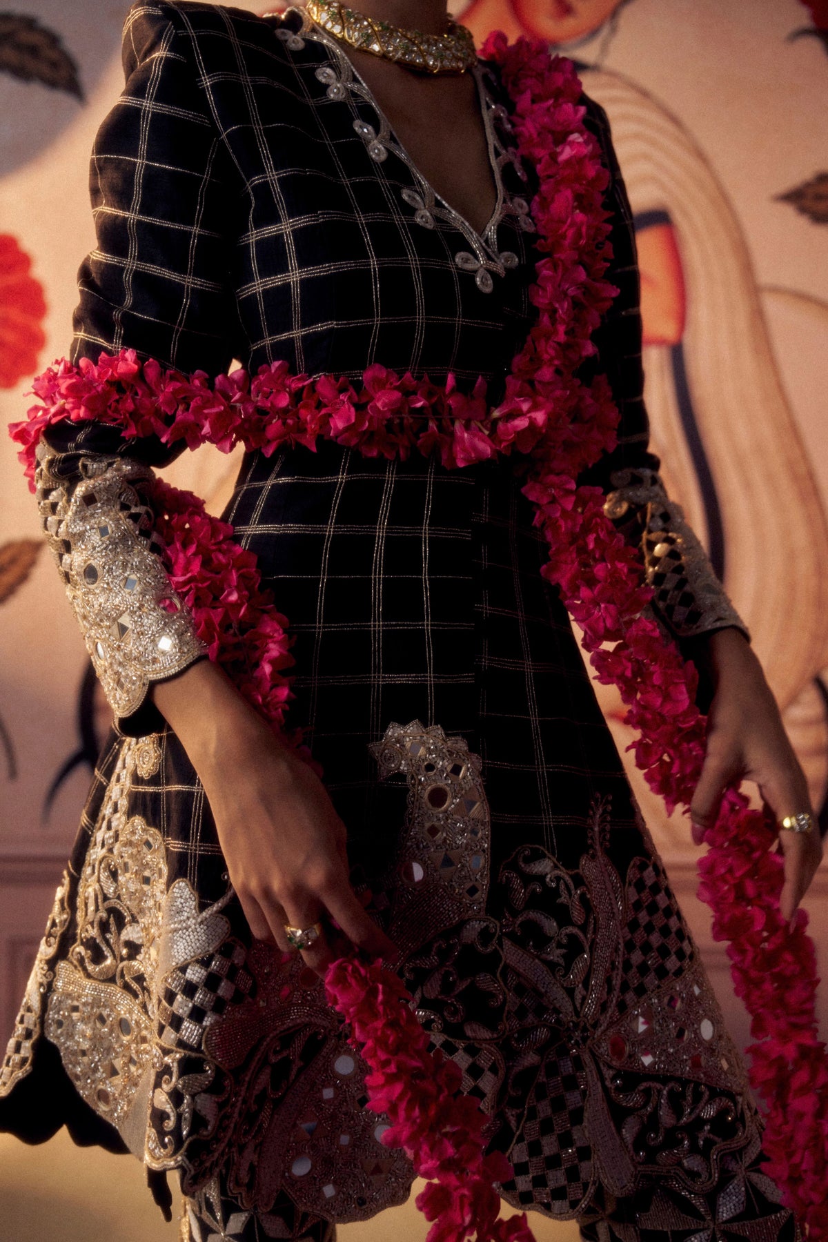 Black Gold Anarkali Set