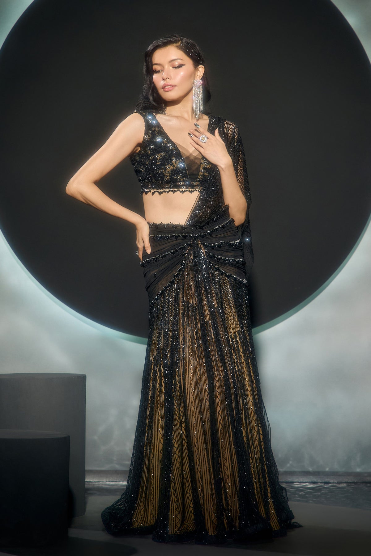 Lunaira Draped Saree Set