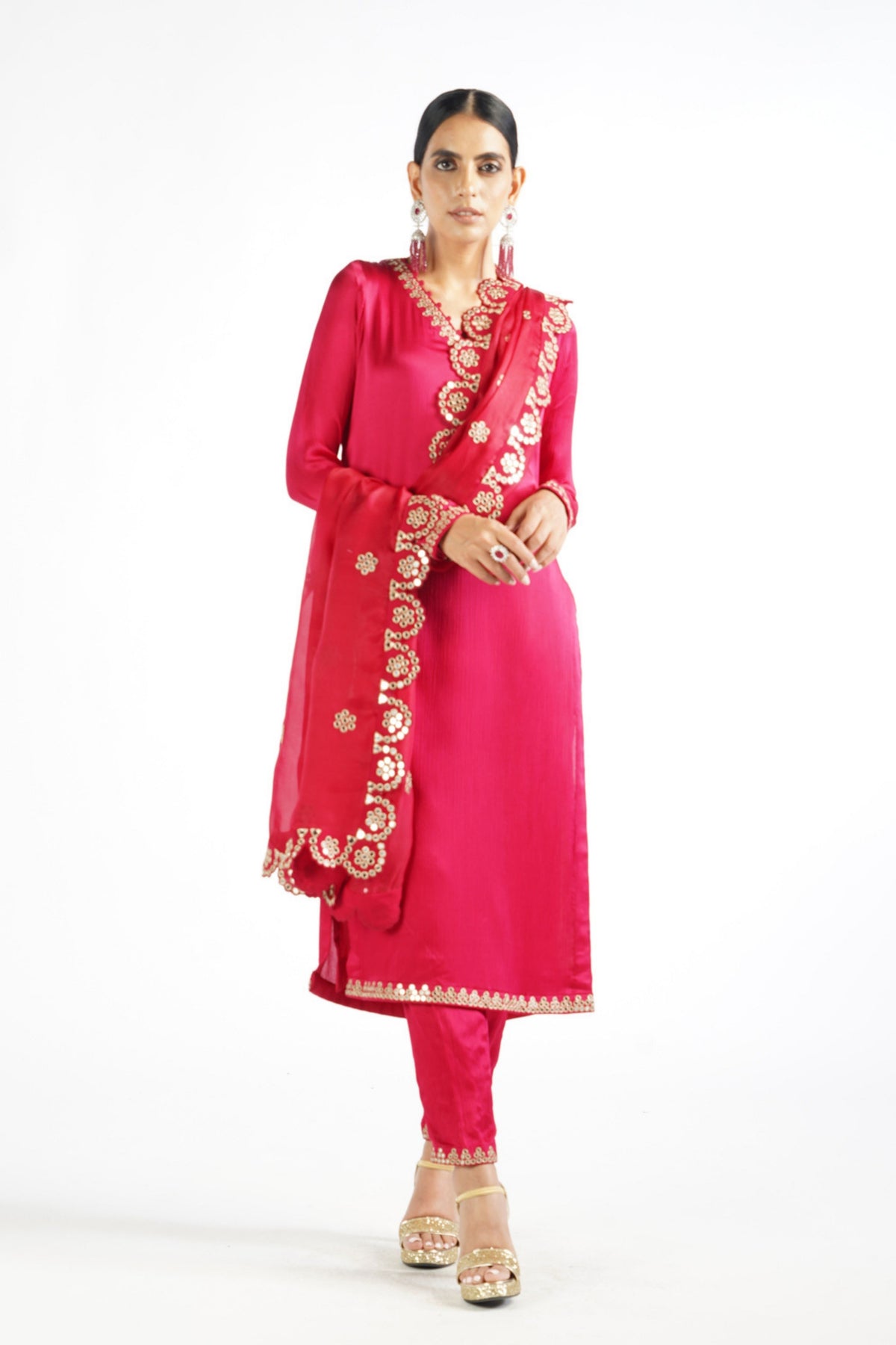 Crimson Red Straight Kurta Set