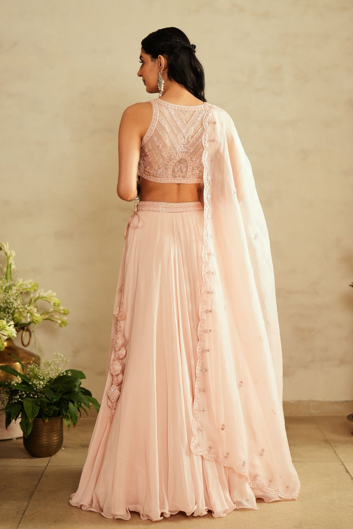 Pastel Pink Jacket Lehenga Set