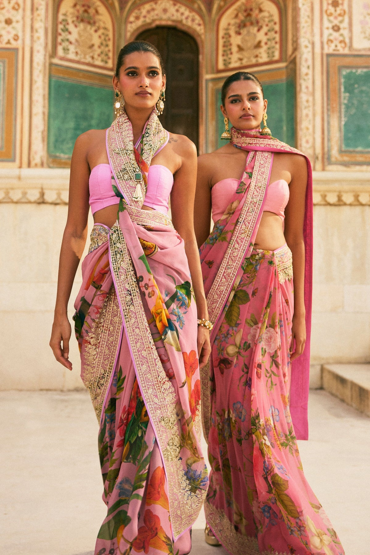 Pink Ruh Printed Saree