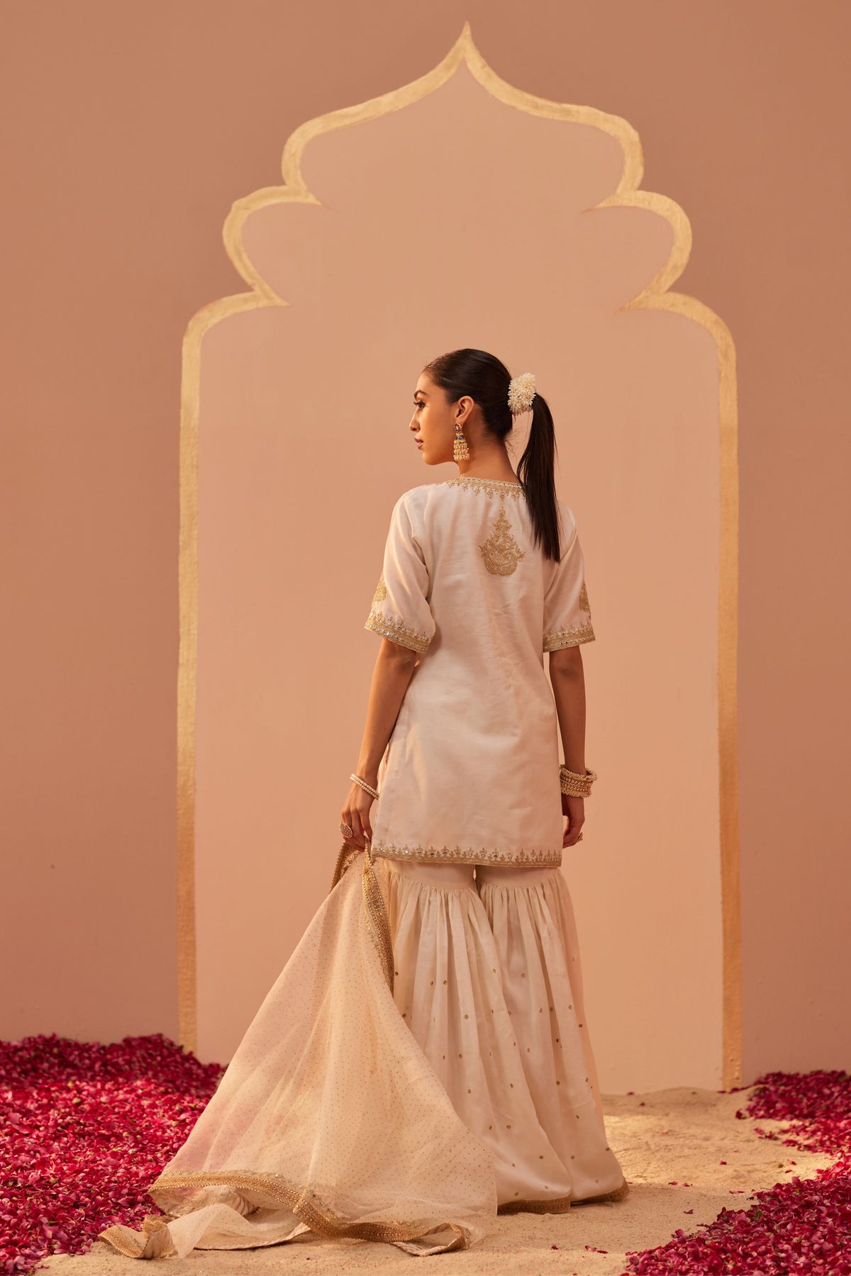 Suhair Ivory Sharara Set