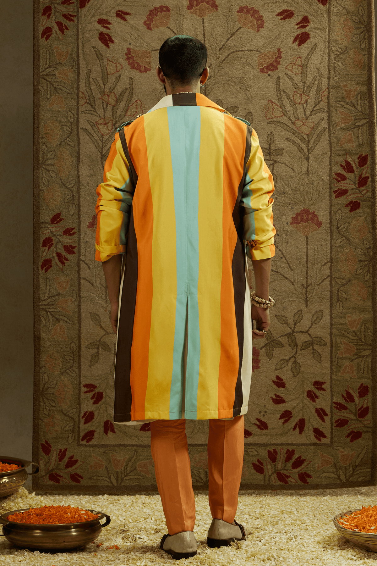 Stripe Trench Coat