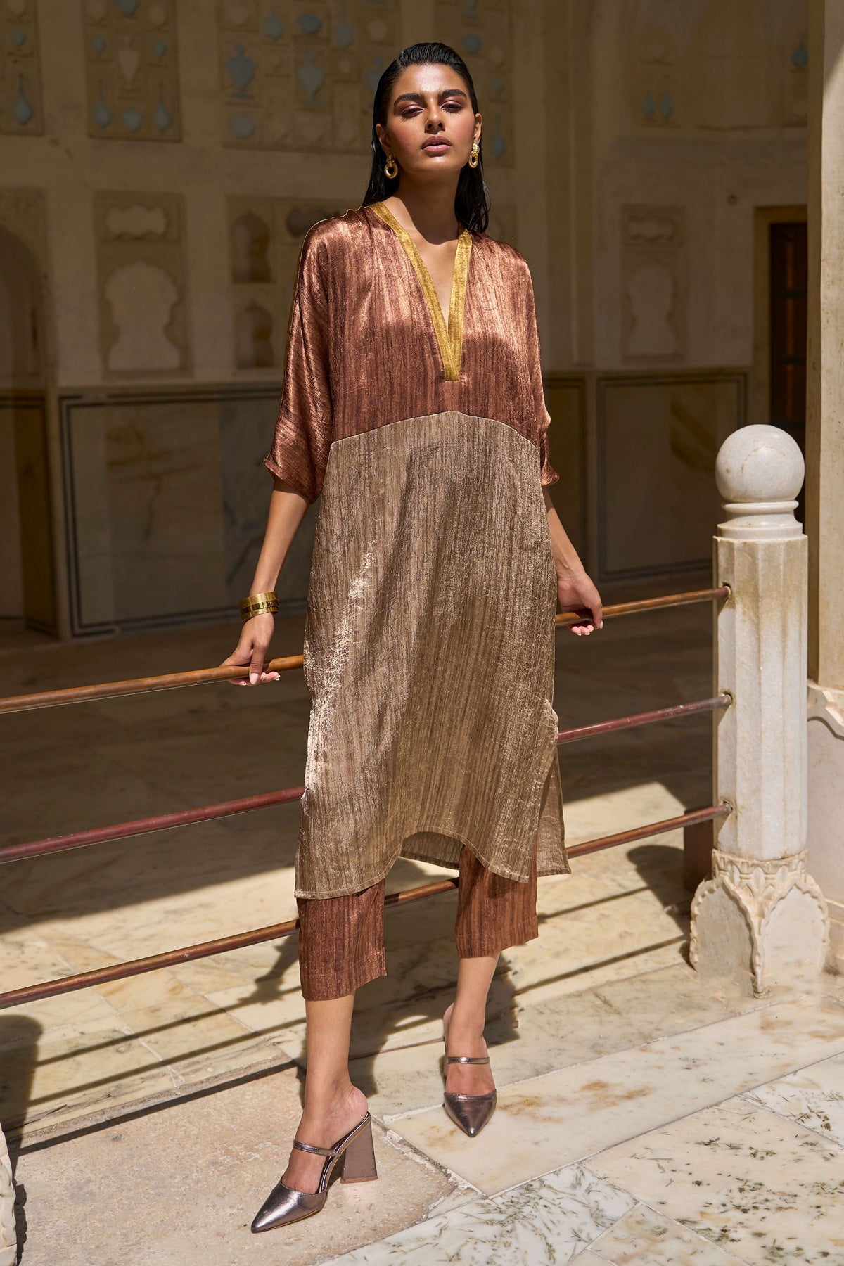 Lamé Blocked Co-ord Set