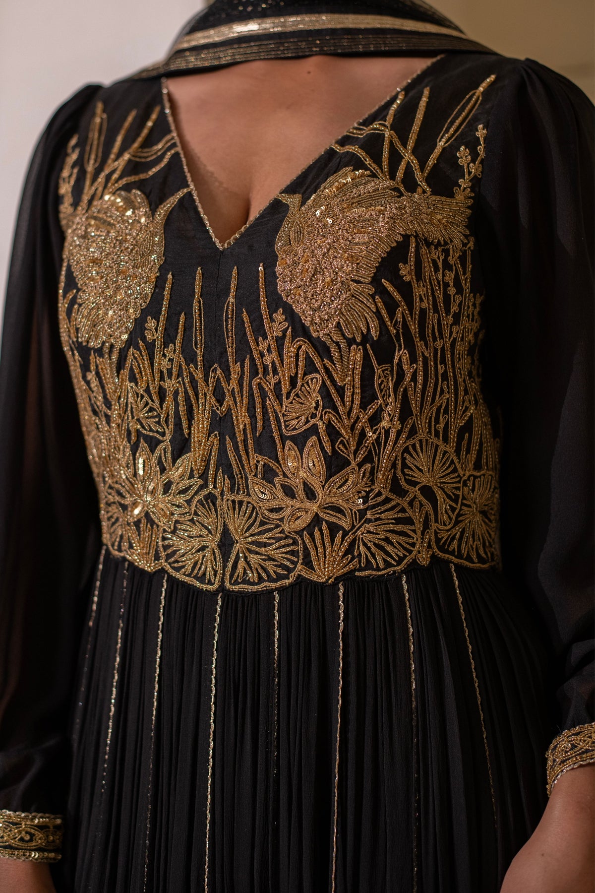 Black Embellished  Anarkali