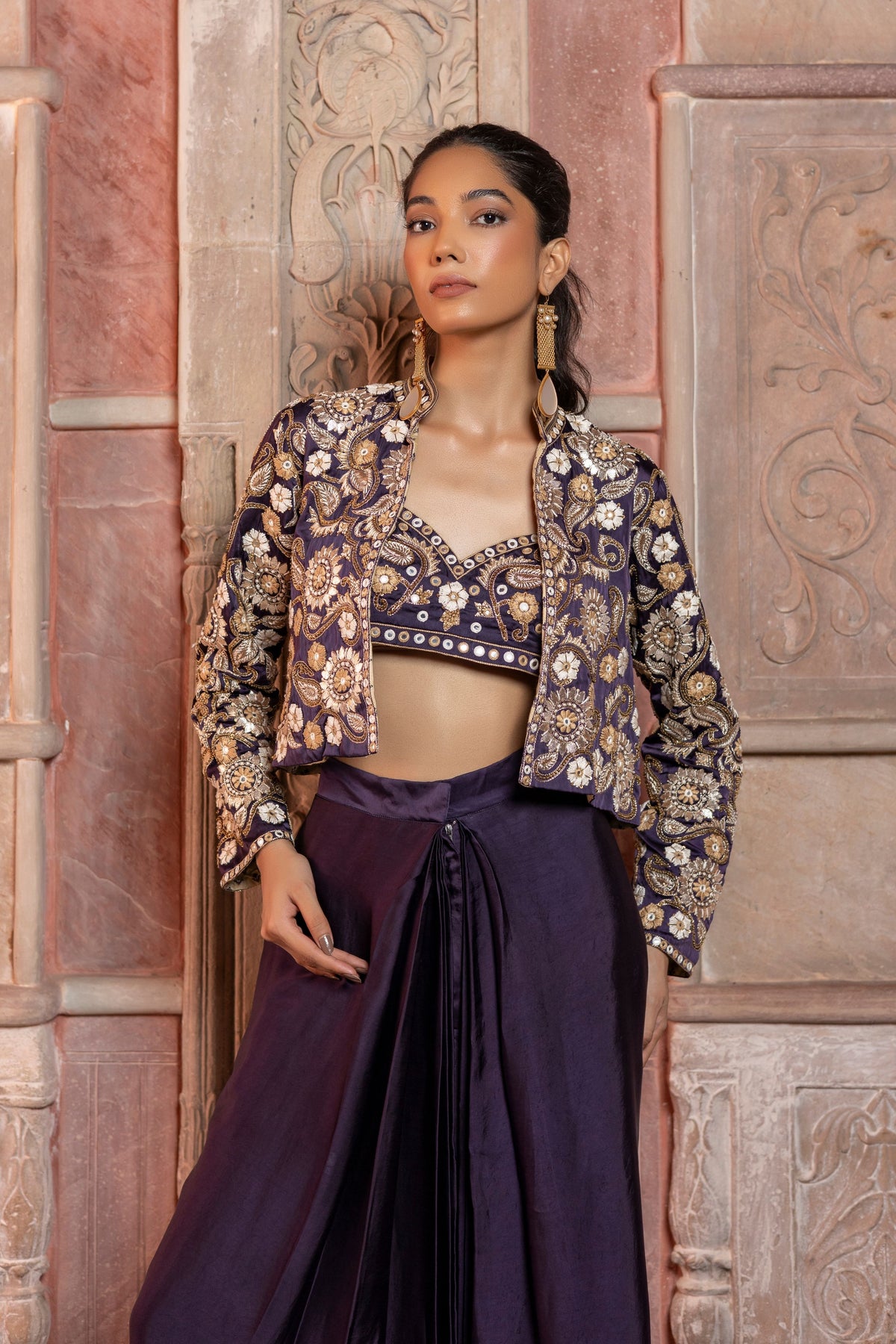 Embroidered Jacket Set