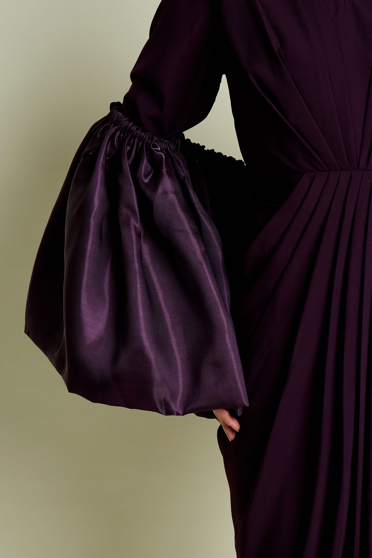 Purple Draped Dress With Shrug
