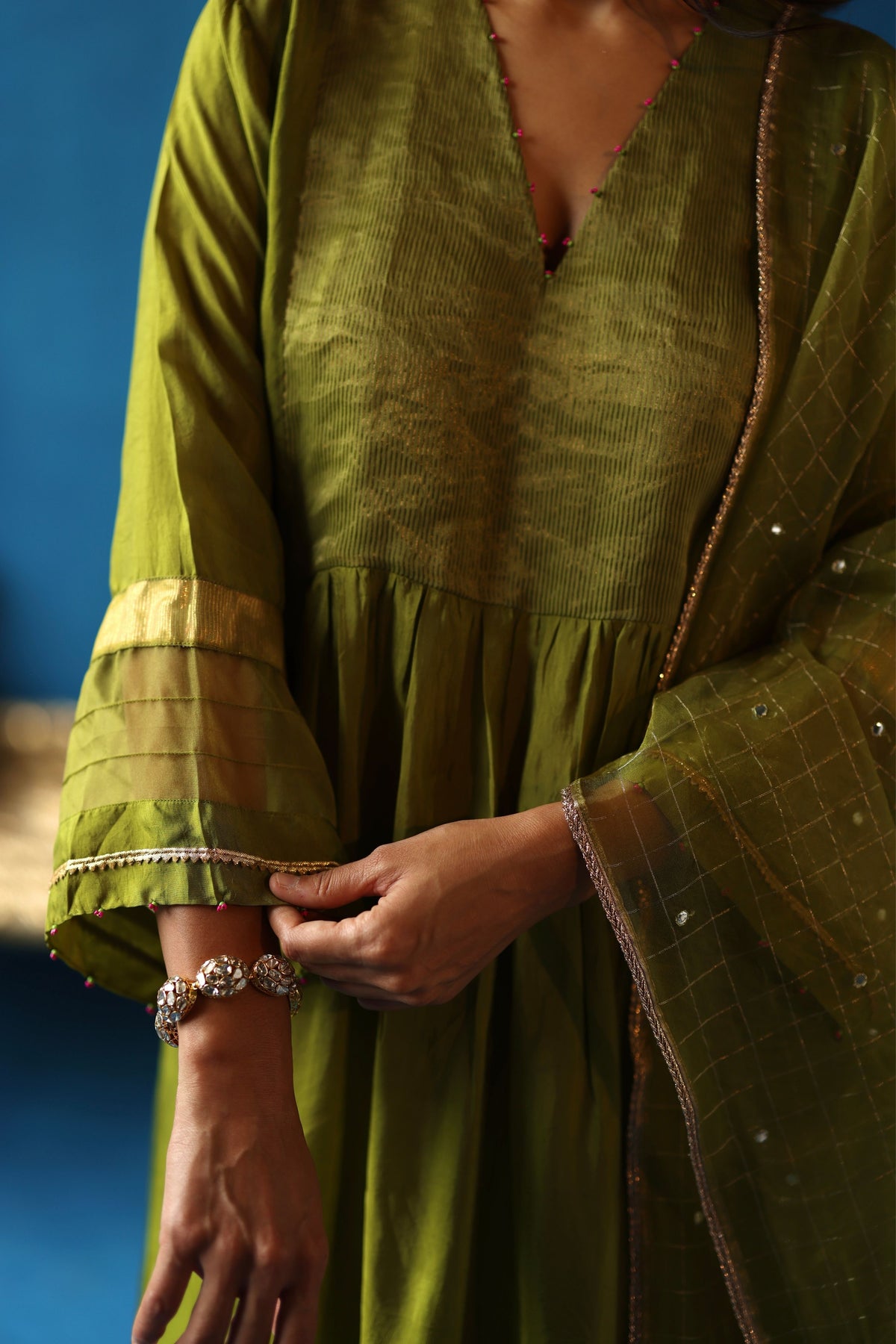 Green Jamun Kurta Set