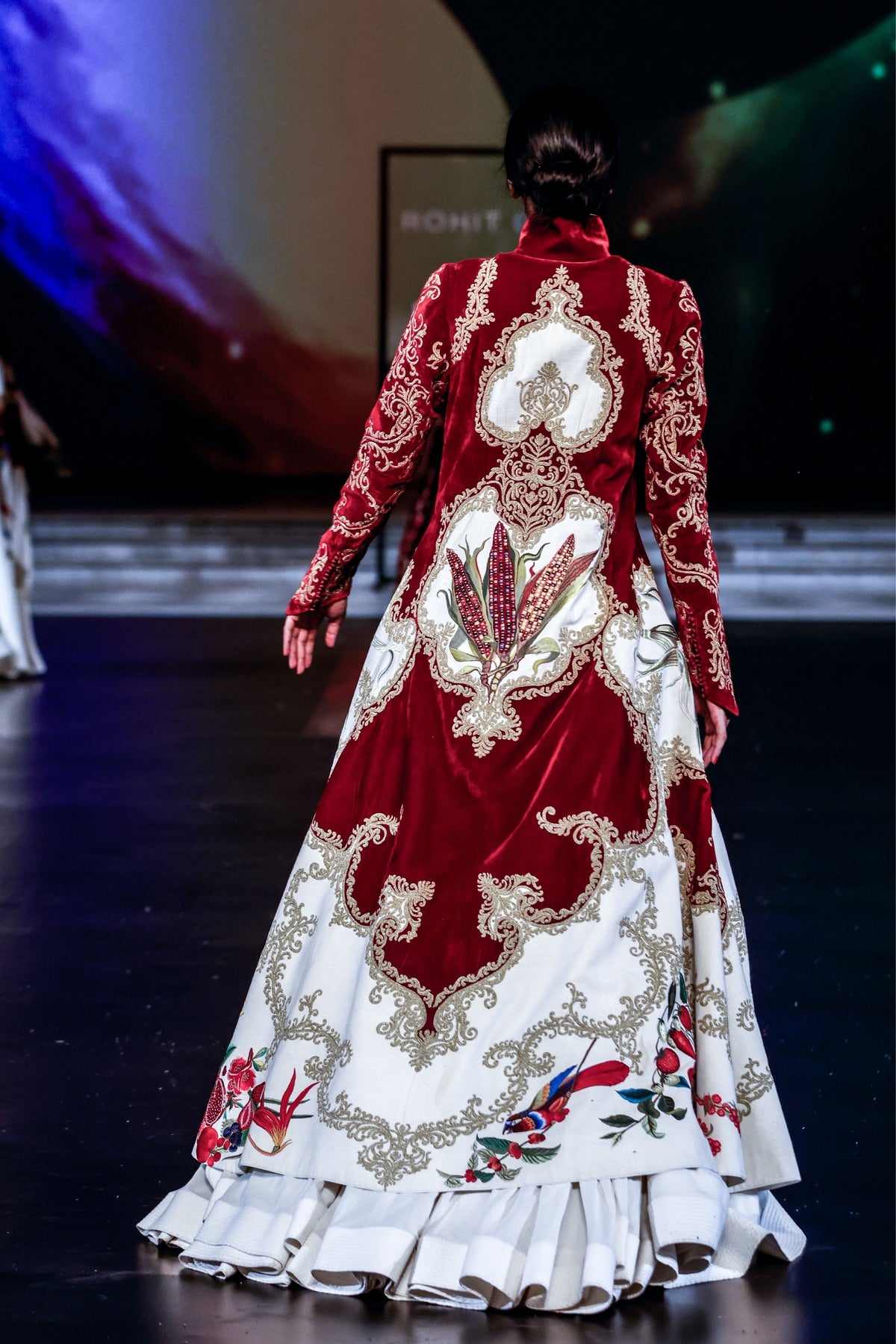 Embroidered Velvet &amp; Matka Silk Jacket