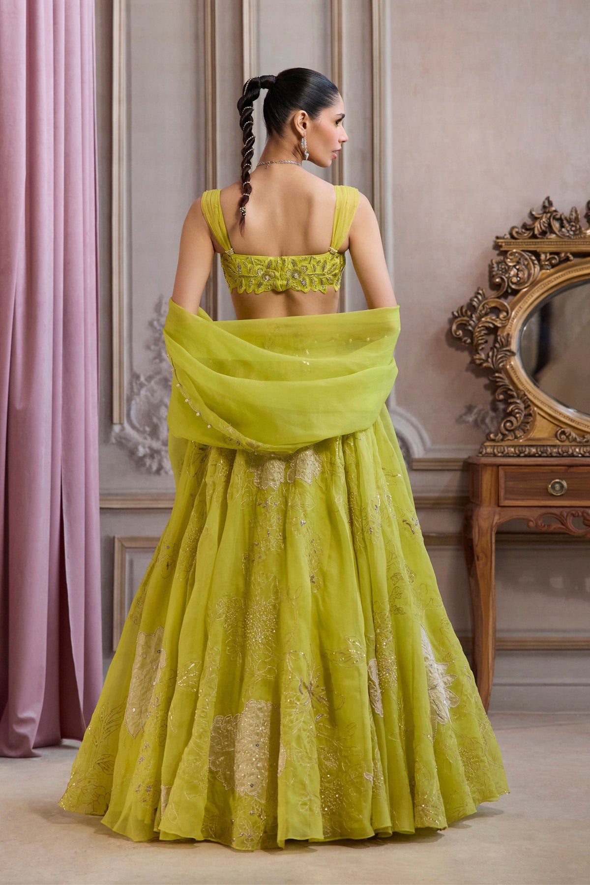Neon Green Lehenga Set