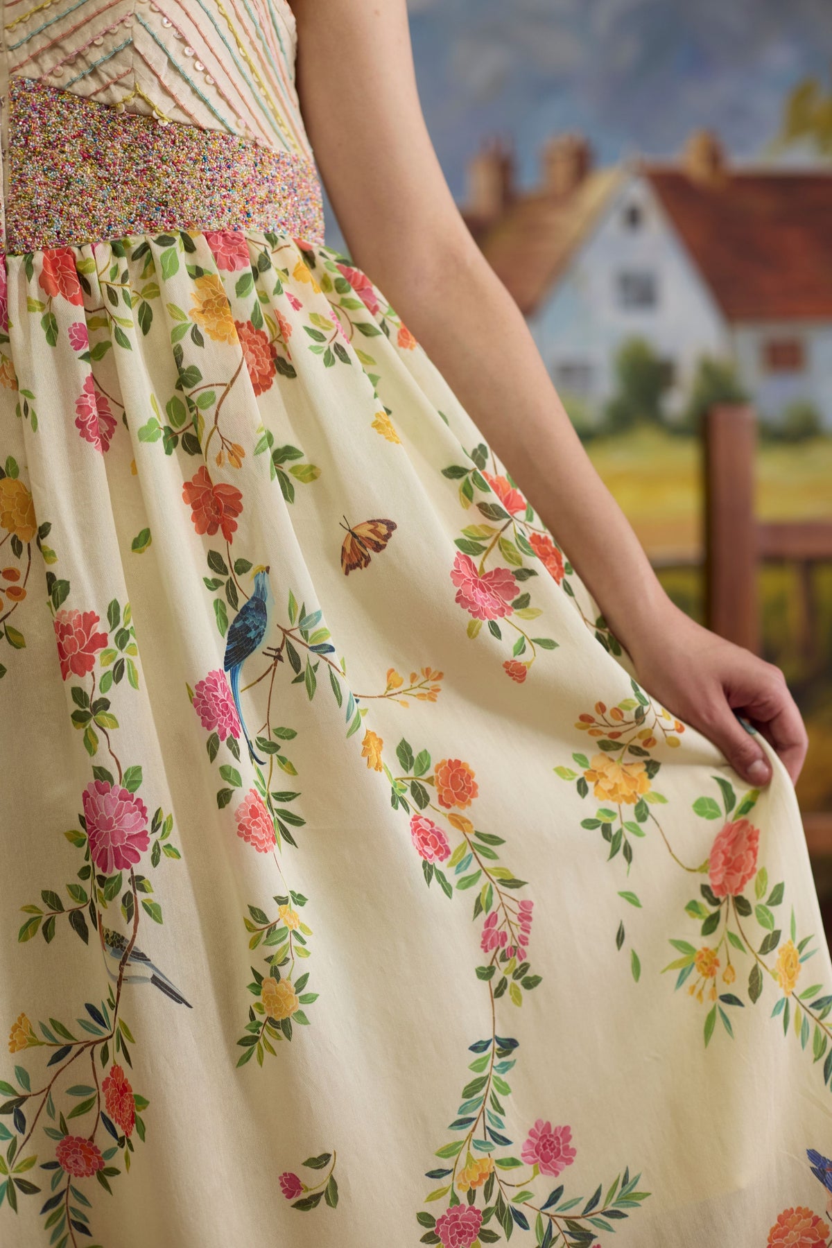 Lumina Floral Chanderi Dress