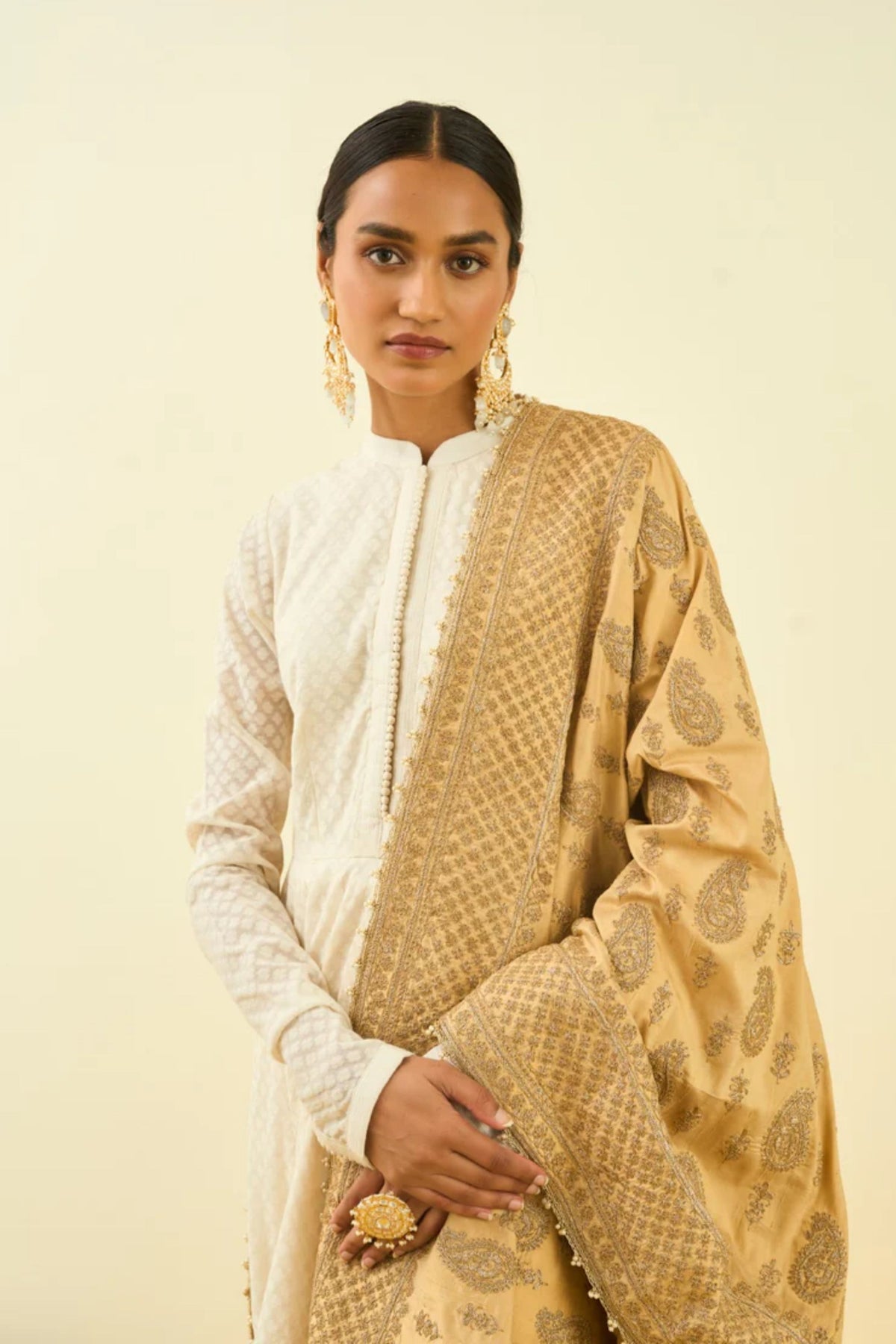 Gold tilla embroidery odhni