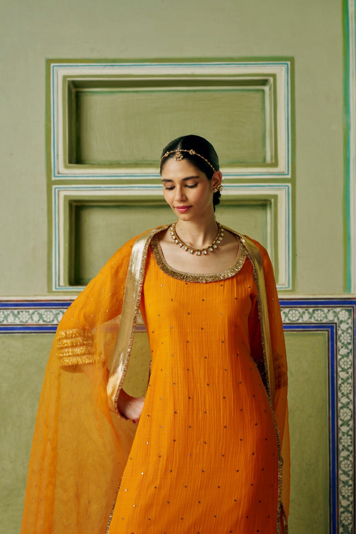 Saffron Straight Kurta Set