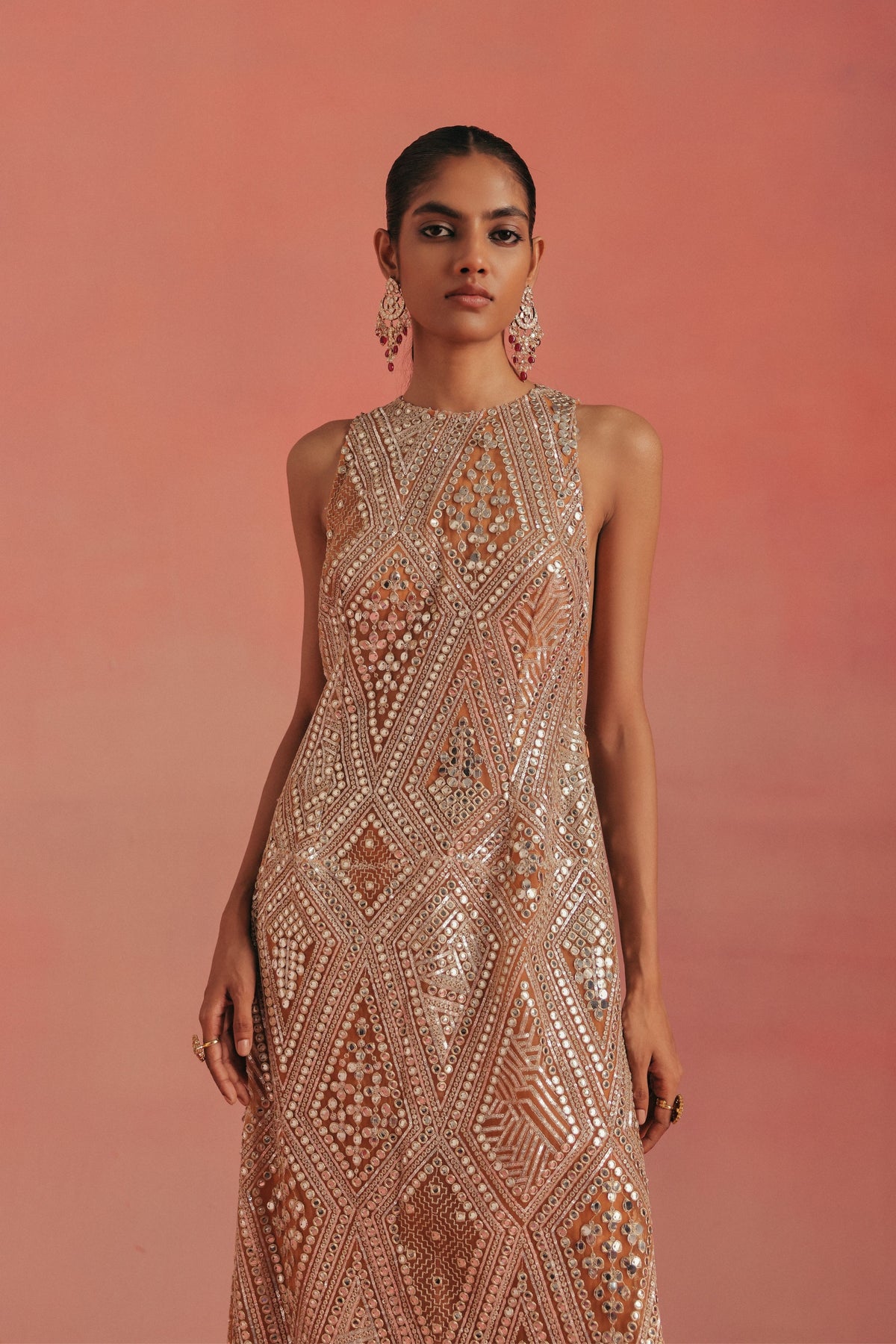 Sleeveless Long Dress Set