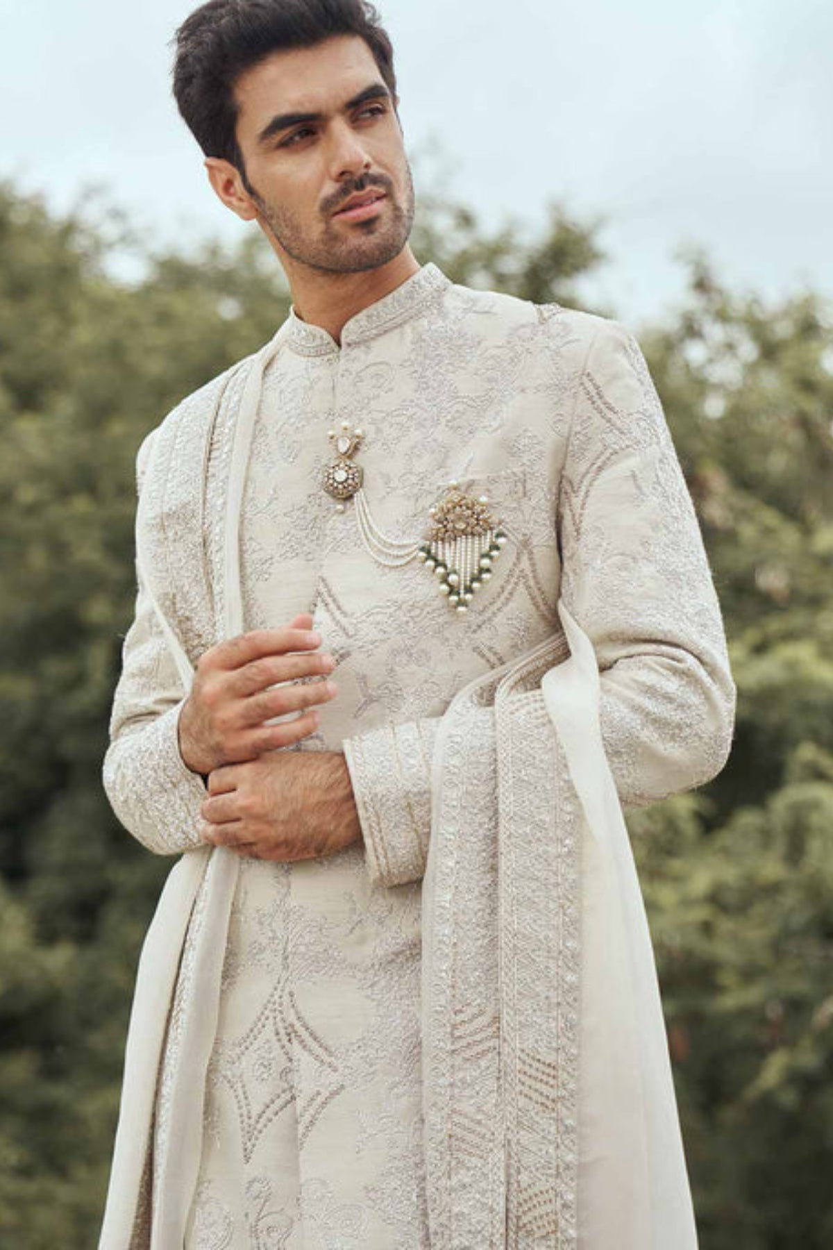 Ivory Vintage Sherwani Set