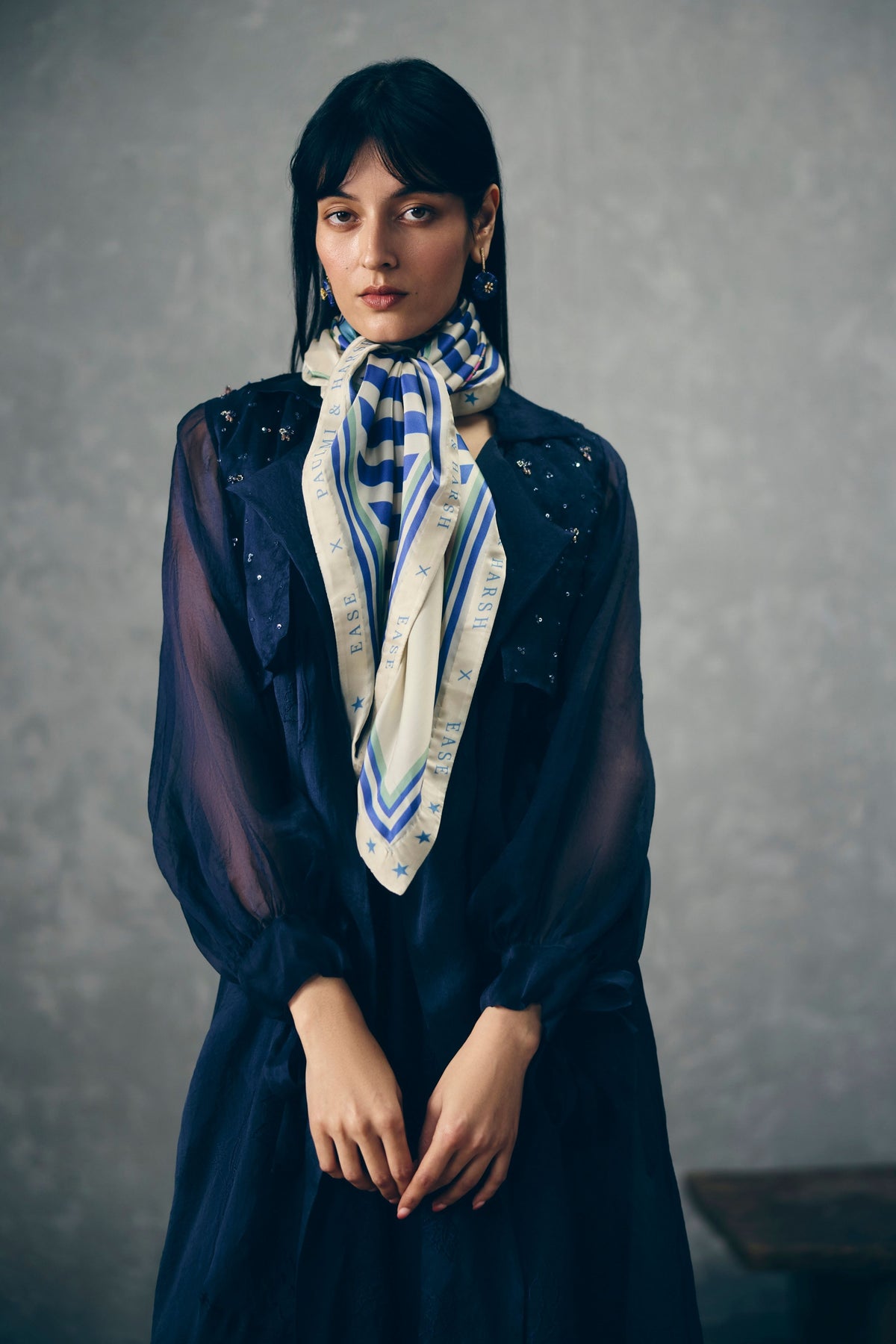 Nami Navy Blue Jacket Set