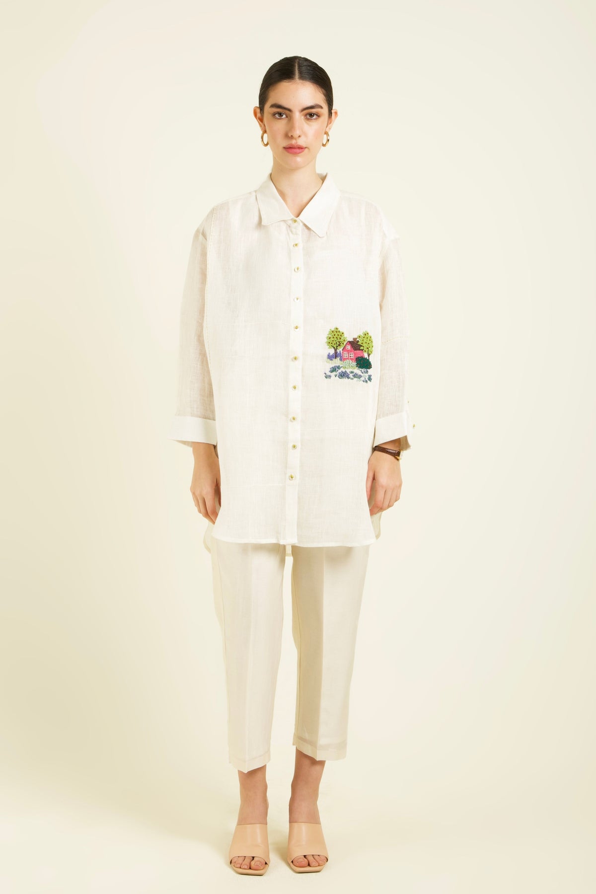 Ivory Embroidered Co-ord Set