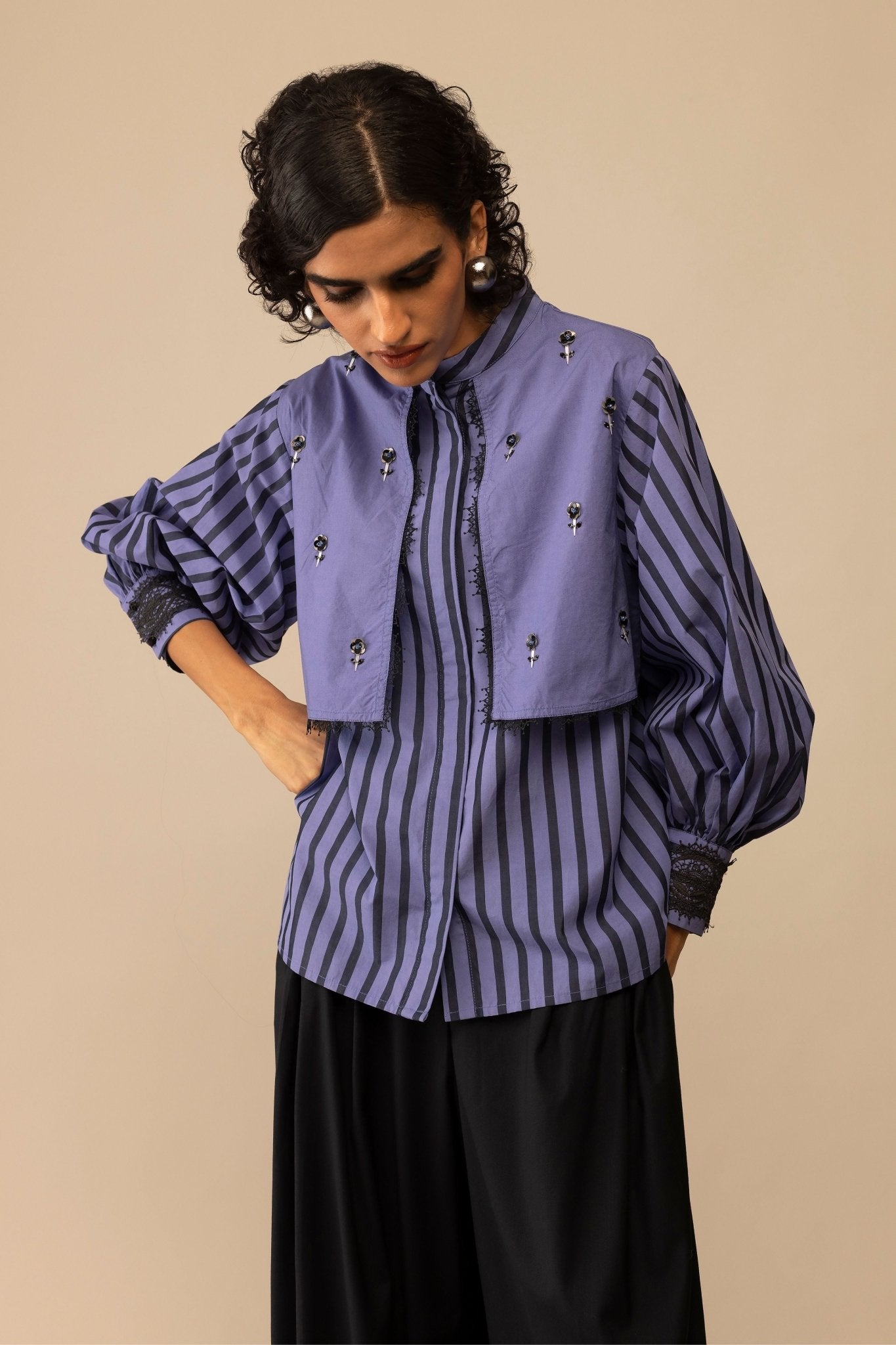 Nora Blue Stripe Top - Bunka - Elahe