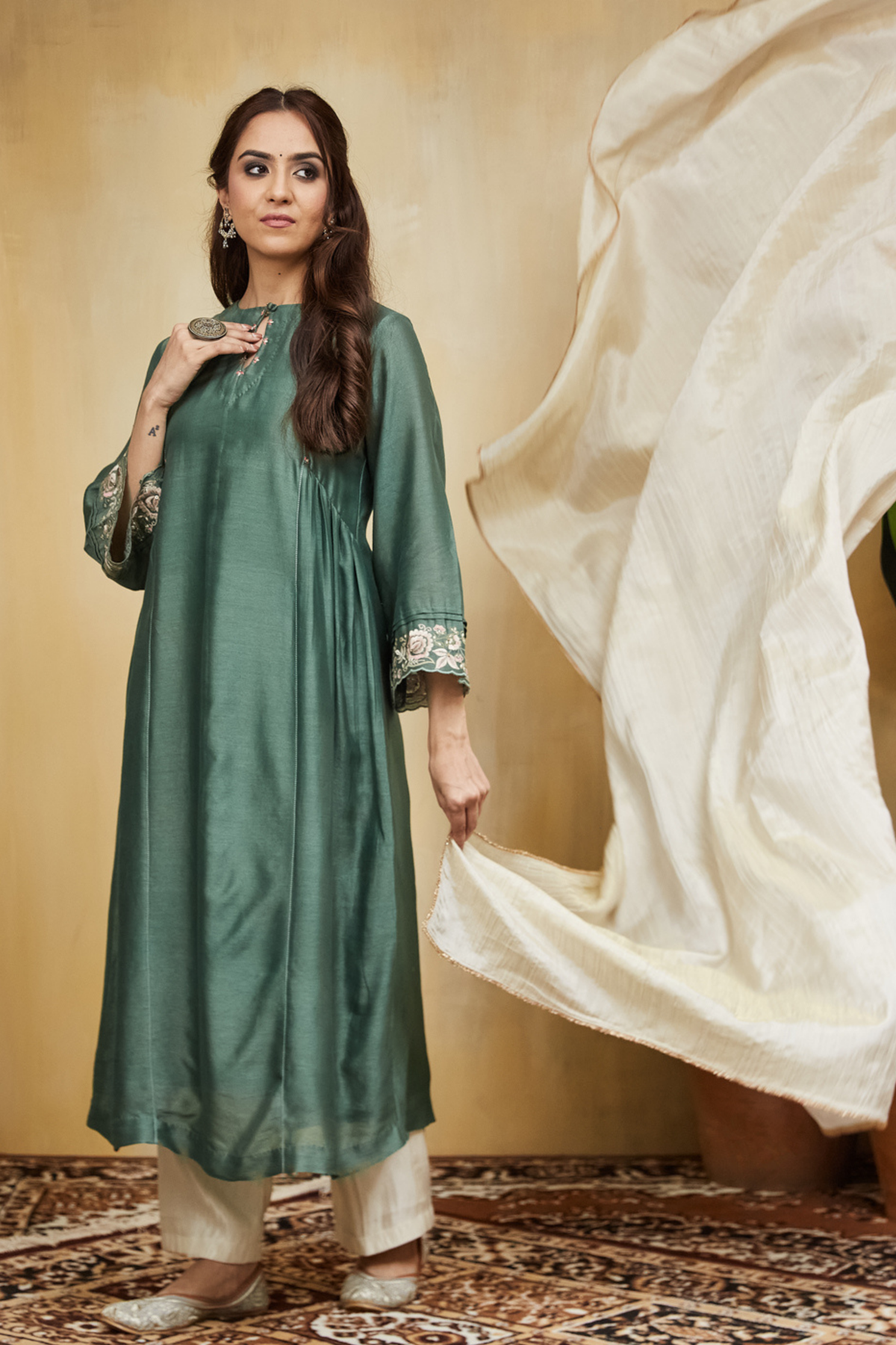 Green Floral Nadia Kurta Set
