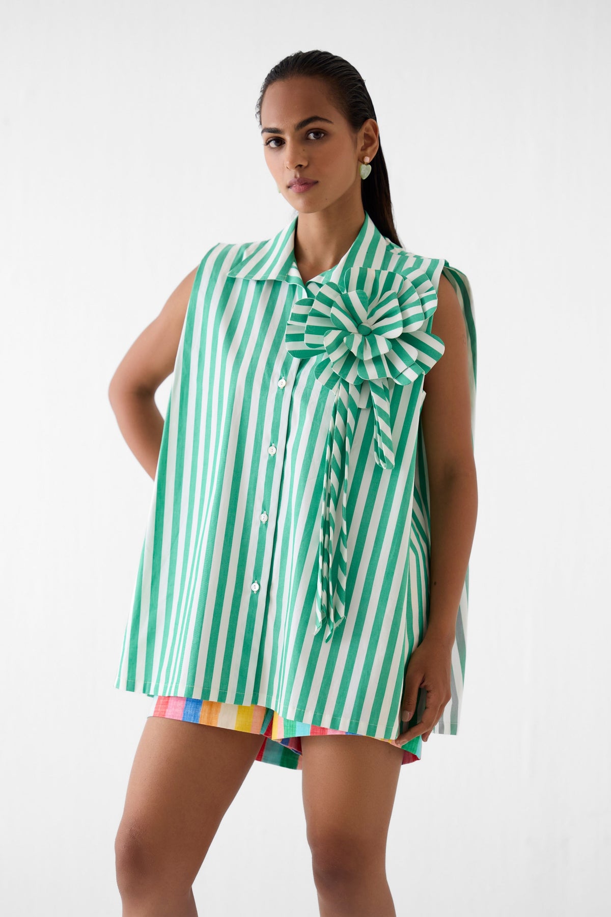 Mint Shirt With Flower