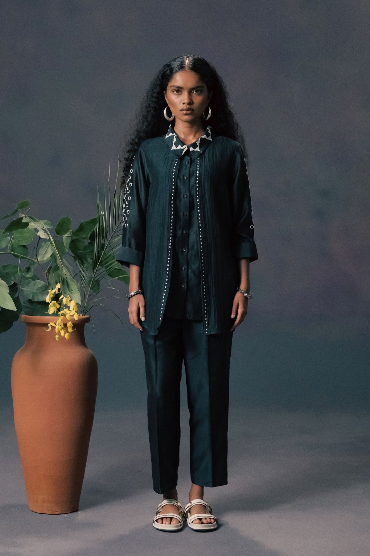 Indigo Chanderi Co-ord Set