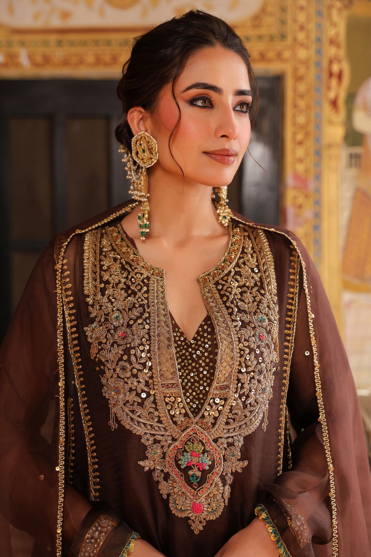 Ahista Brown Kurta Set