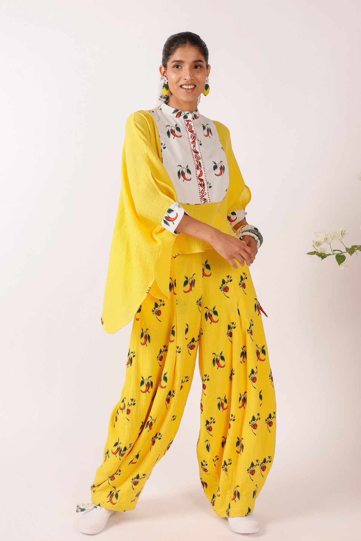Yellow Cheese Cloth Co-ord Set
