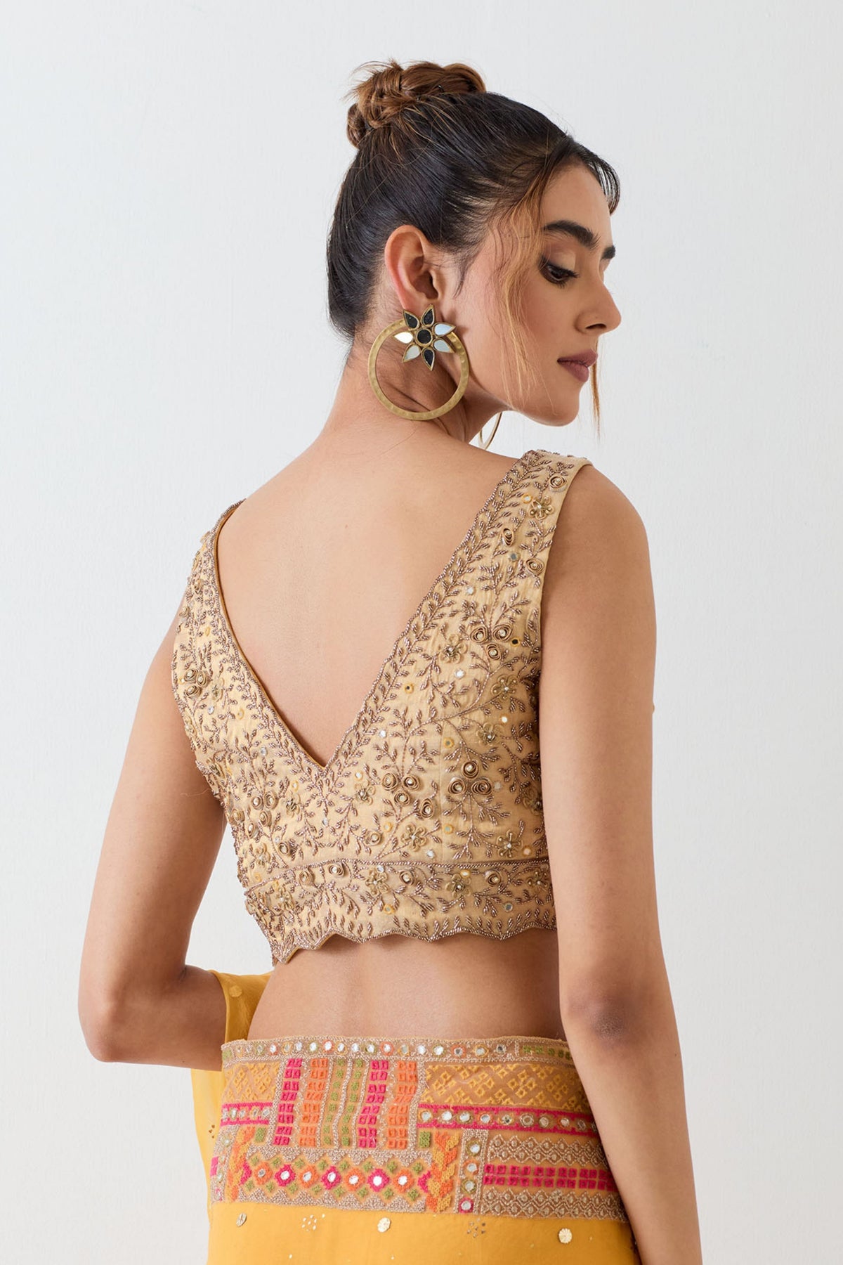 Yellow Tissue Saree Set