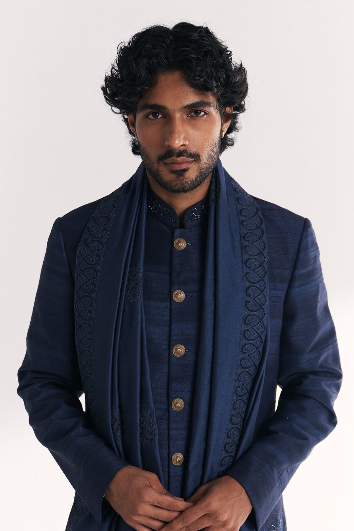 Jauhar Blue Achkan Set