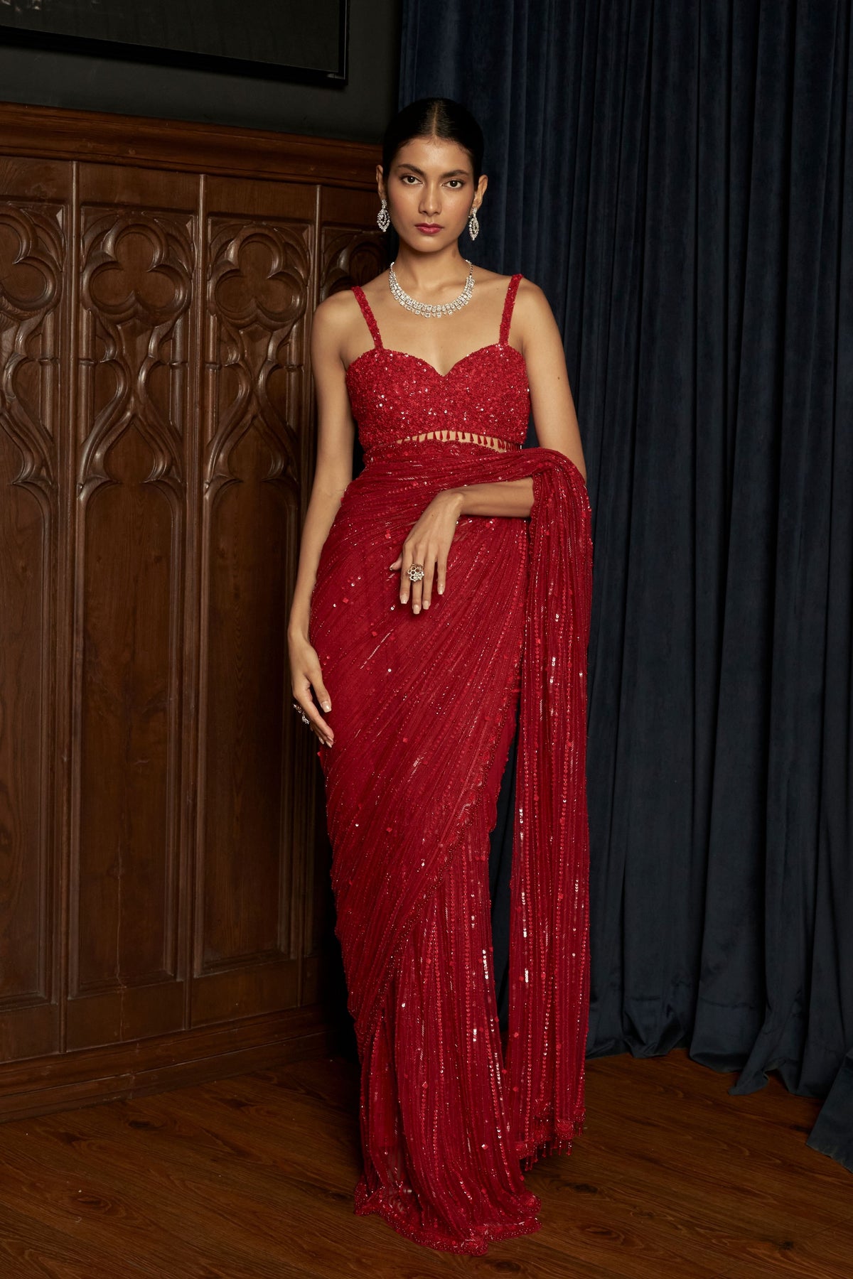 Red Statement Saree Set