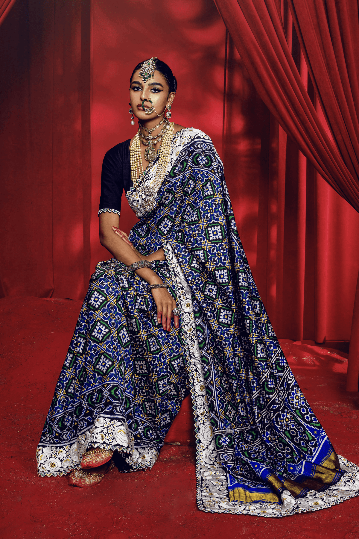 Navy Patola Saree