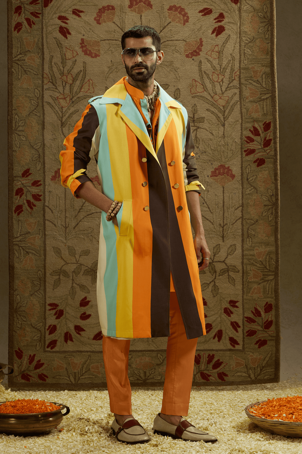 Stripe Trench Coat