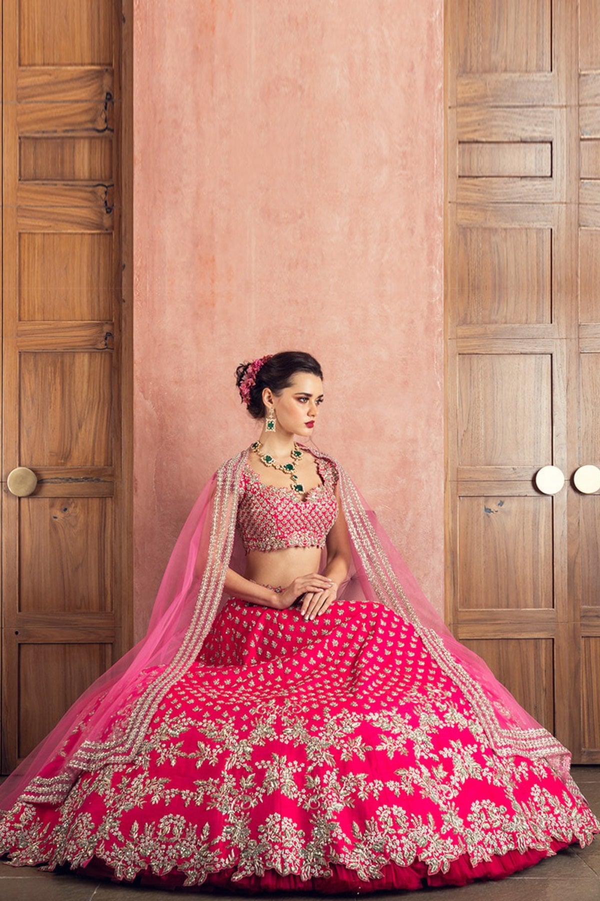 Cherry reddy embroidered lehenga set