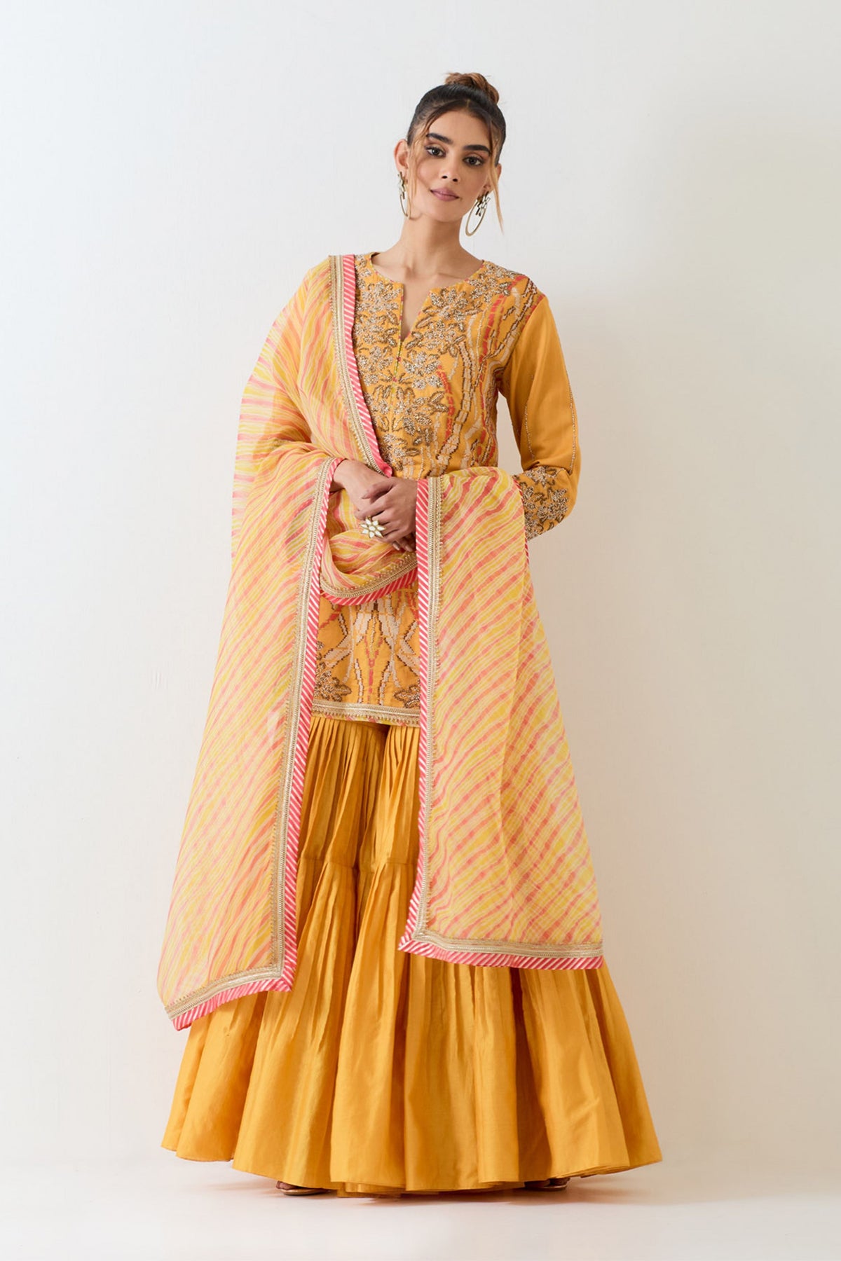 Mustard Yellow Sharara Set