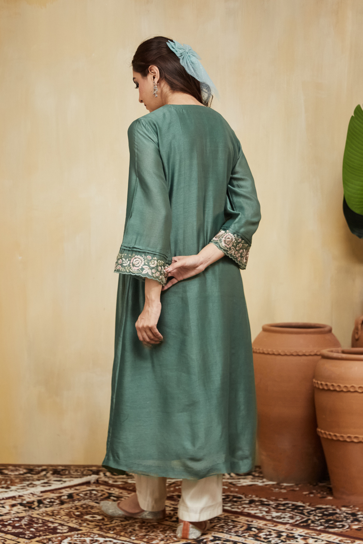 Green Floral Nadia Kurta Set