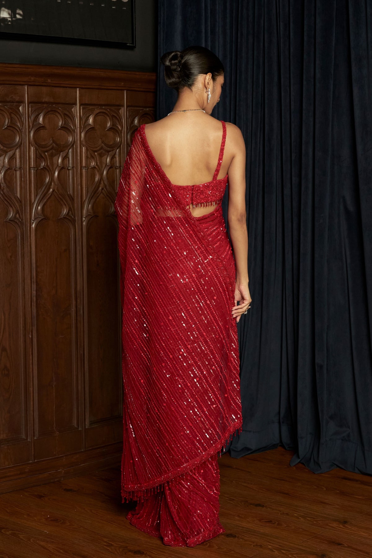 Red Statement Saree Set