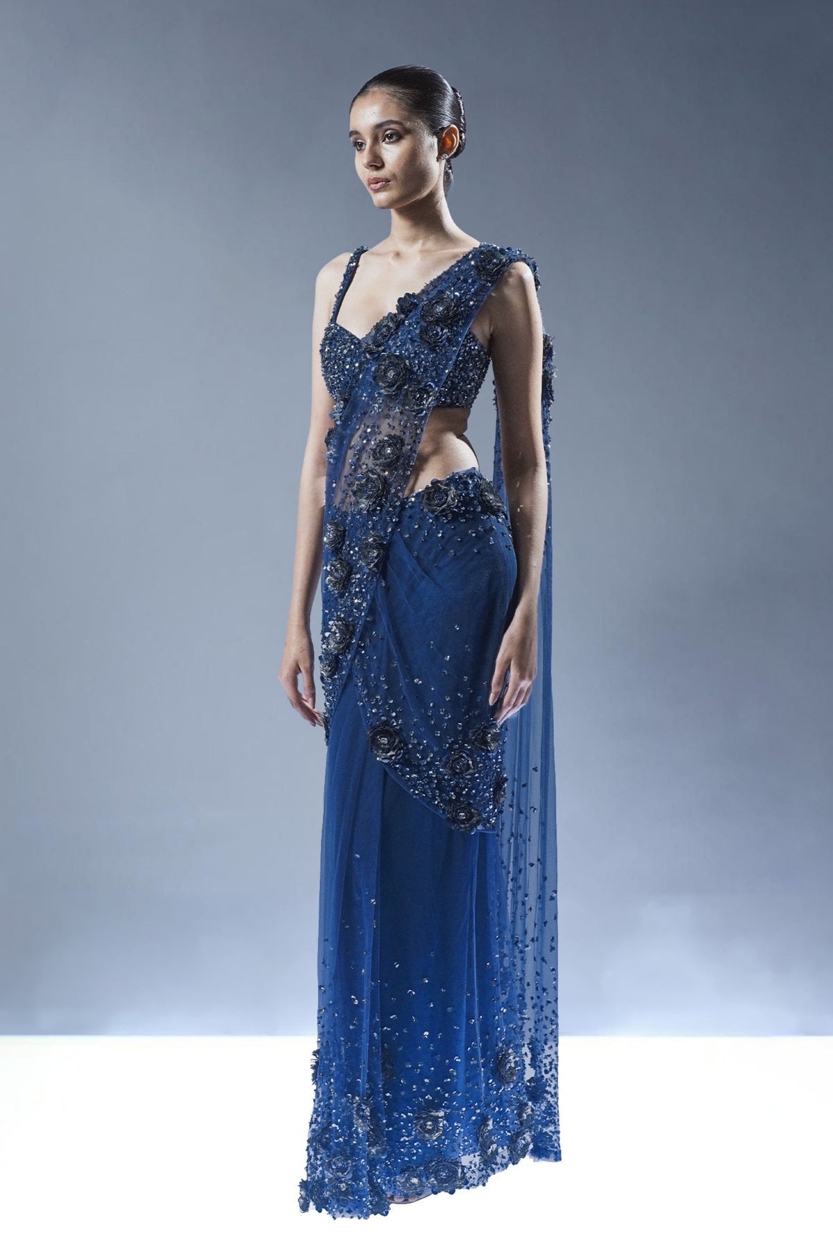 Abyssal Bloom Saree