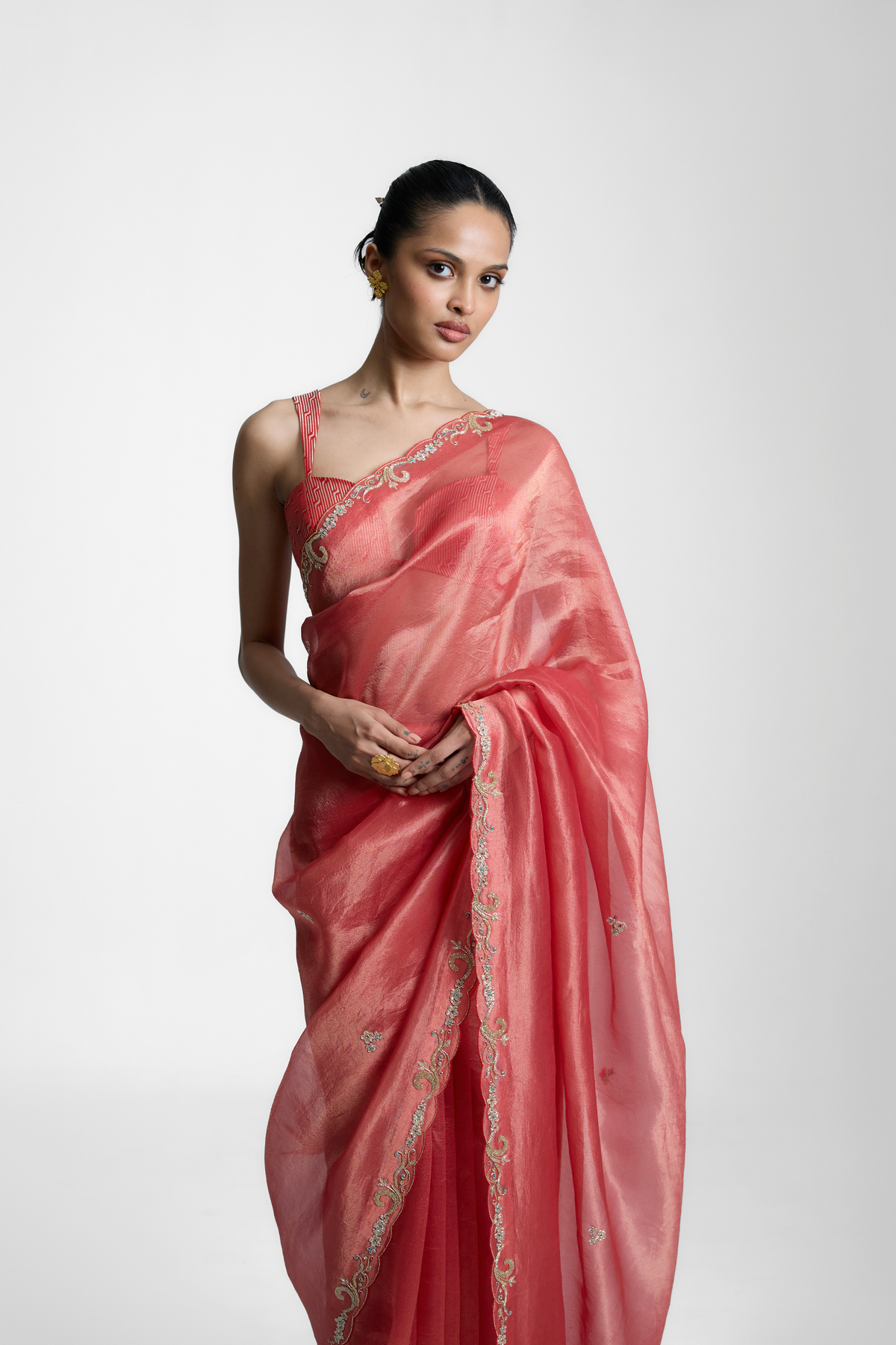 The Peach Fizz Saree